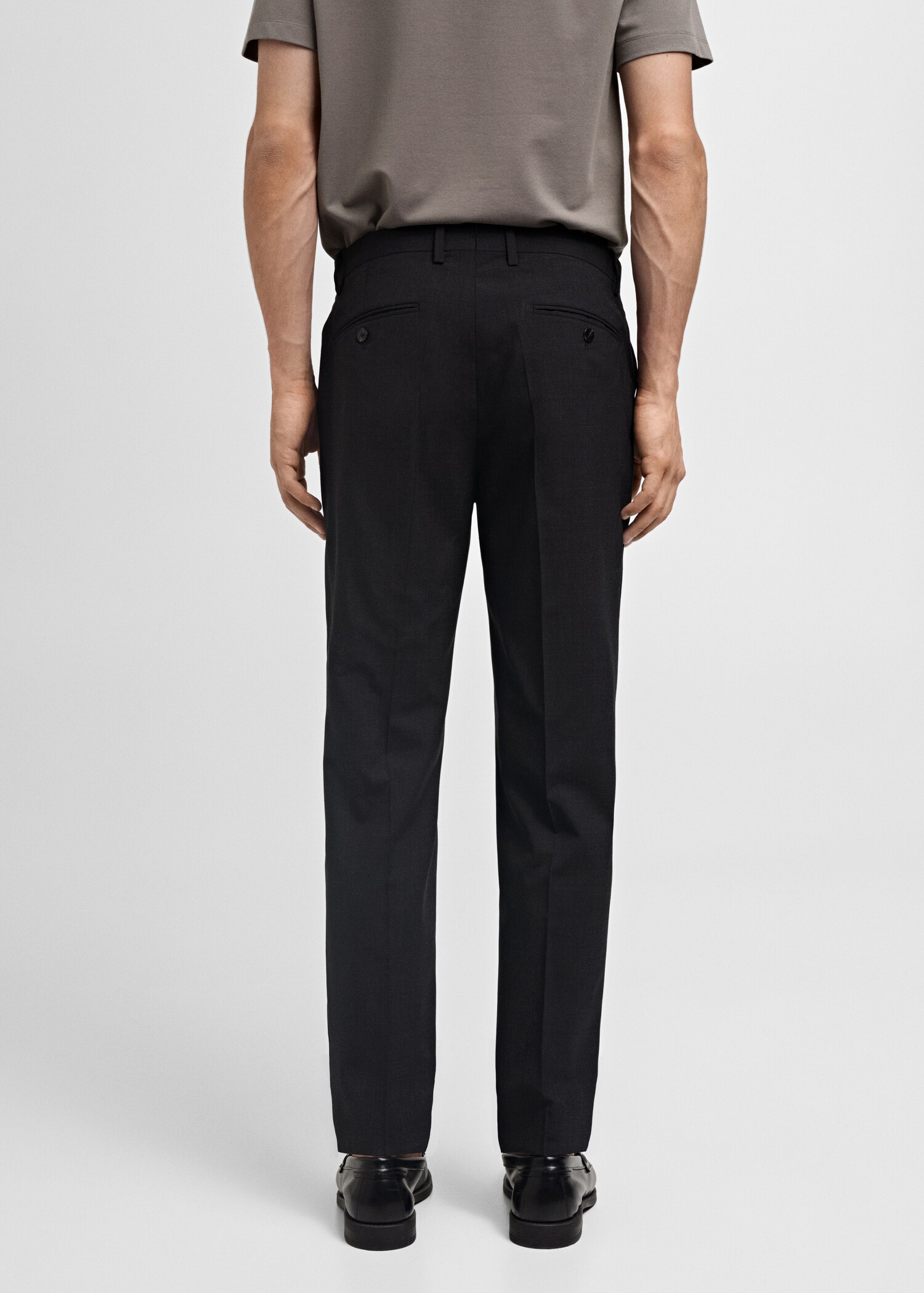 100% virgin wool slim-fit suit trousers - Reverse of the article