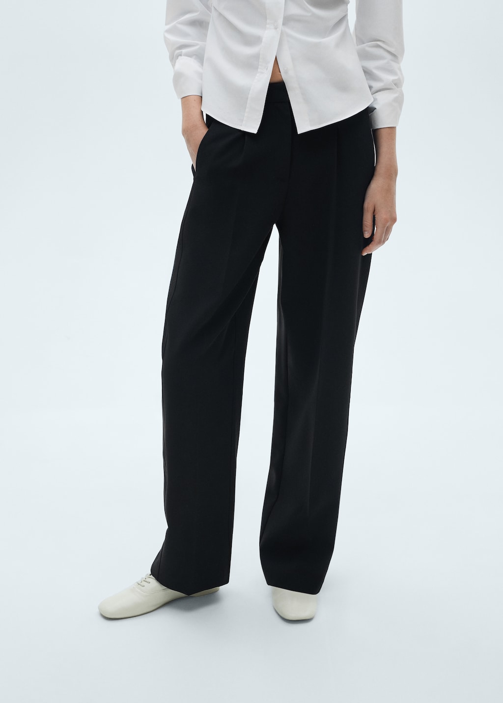 Mango Gerade Bundfaltenhose