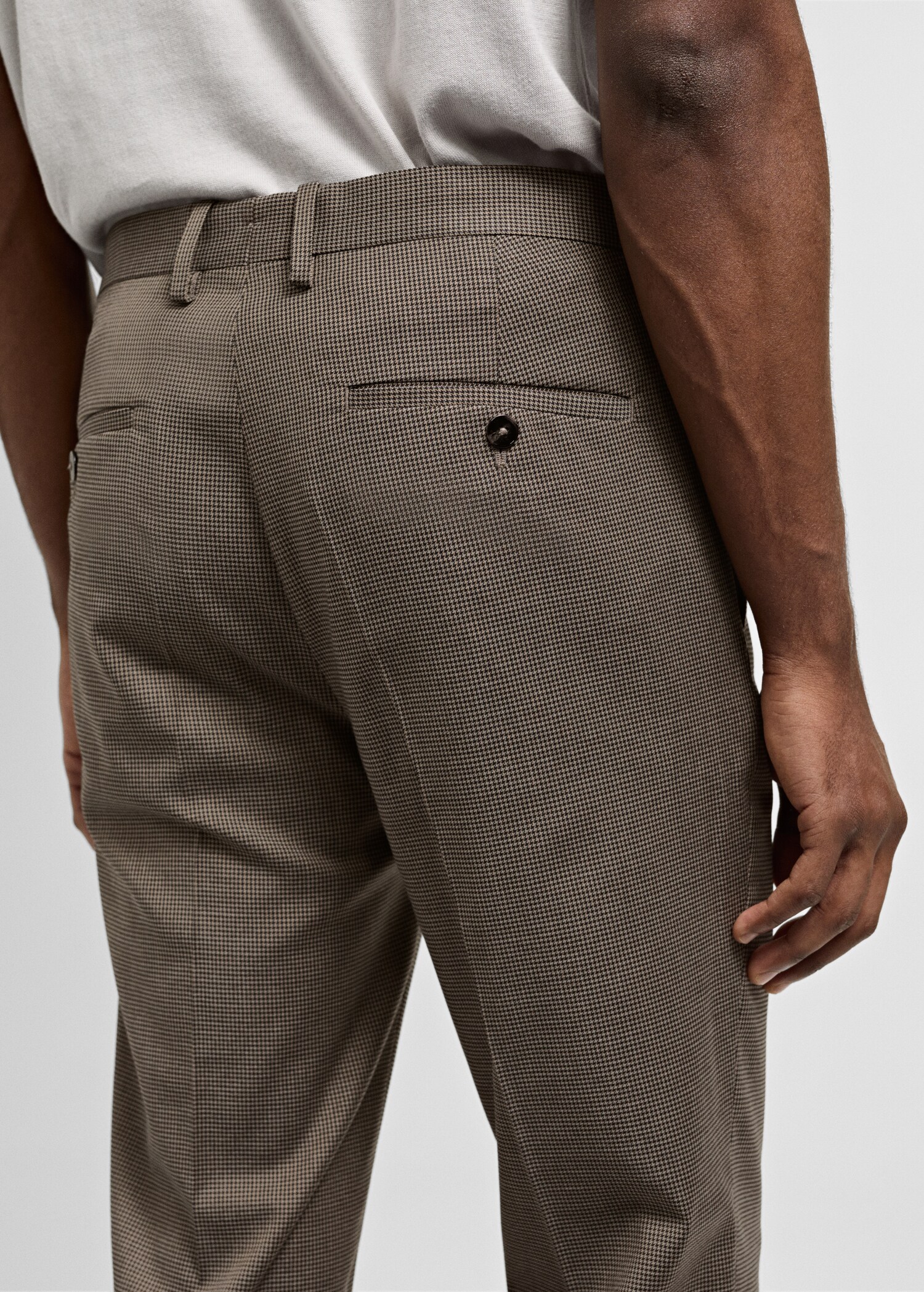 Herringbone super slim- fit suit trousers - Details of the article 3
