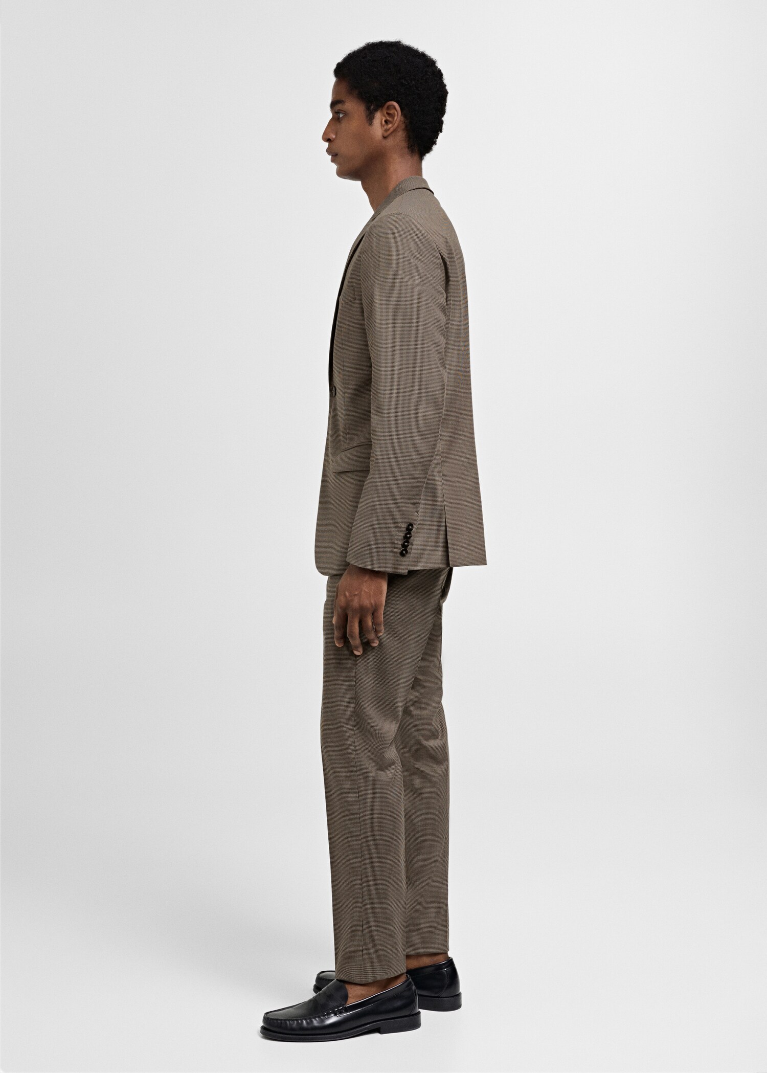 Herringbone super slim- fit suit trousers - Details of the article 4