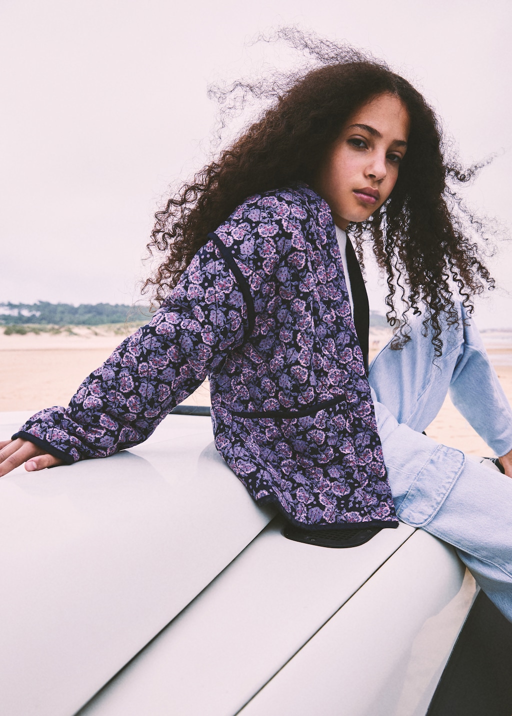 Purple floral jacket best sale