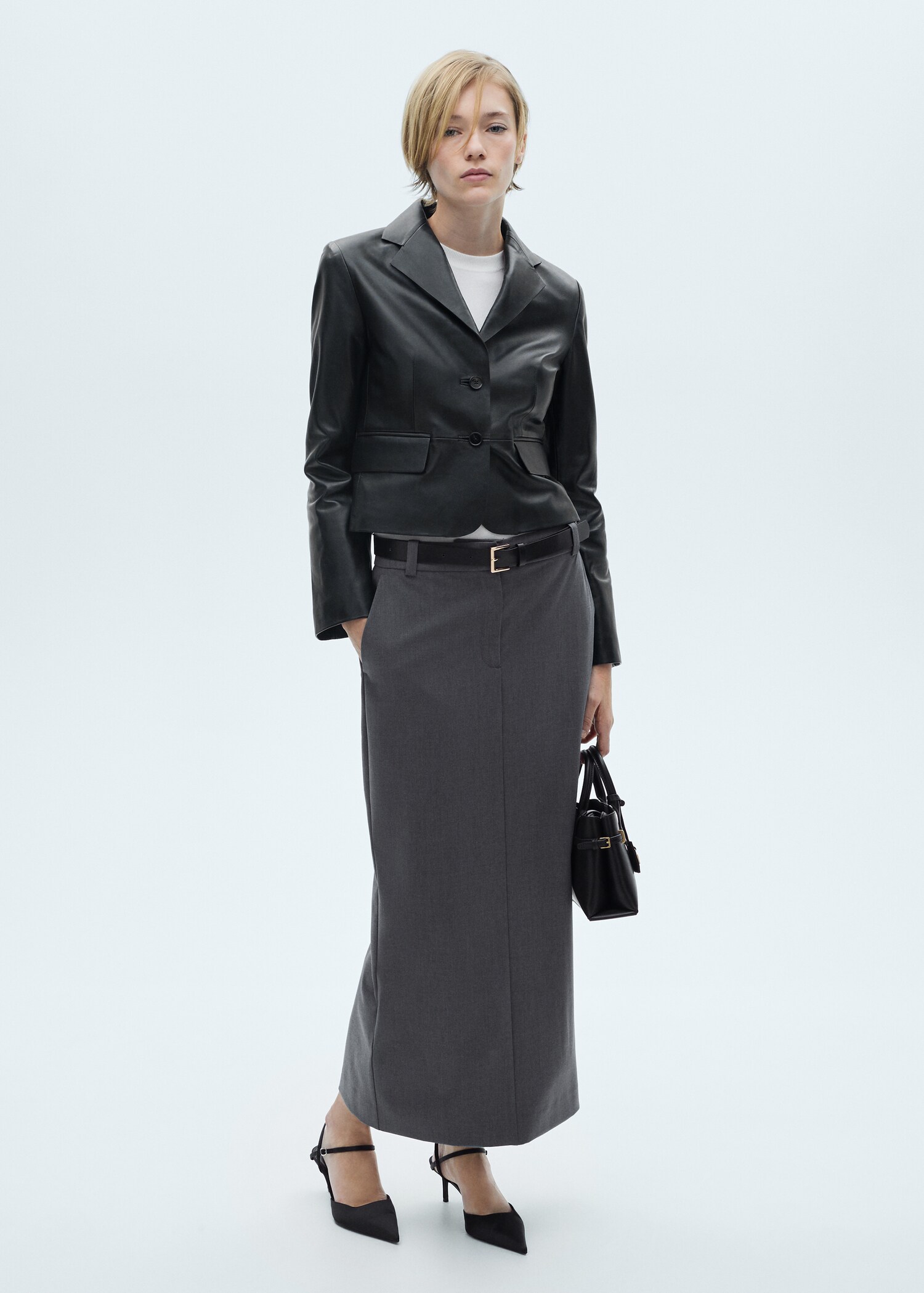 Cropped leather jacket - General plane