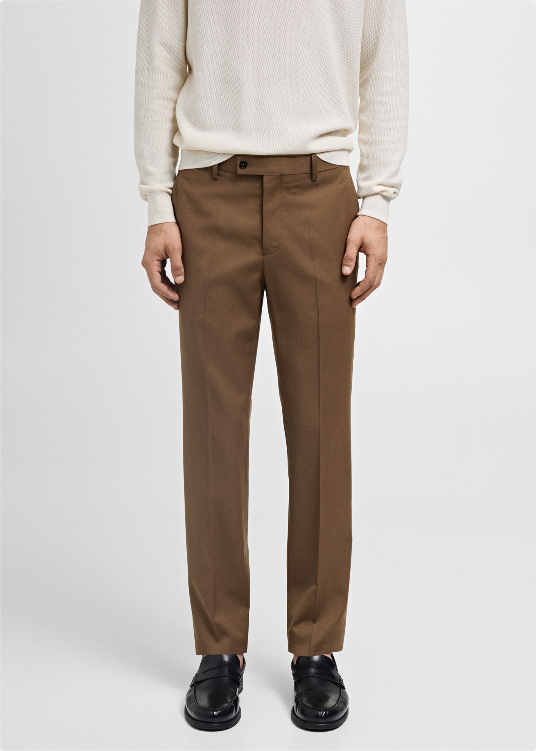 100% virgin wool slim-fit suit trousers - Medium plane