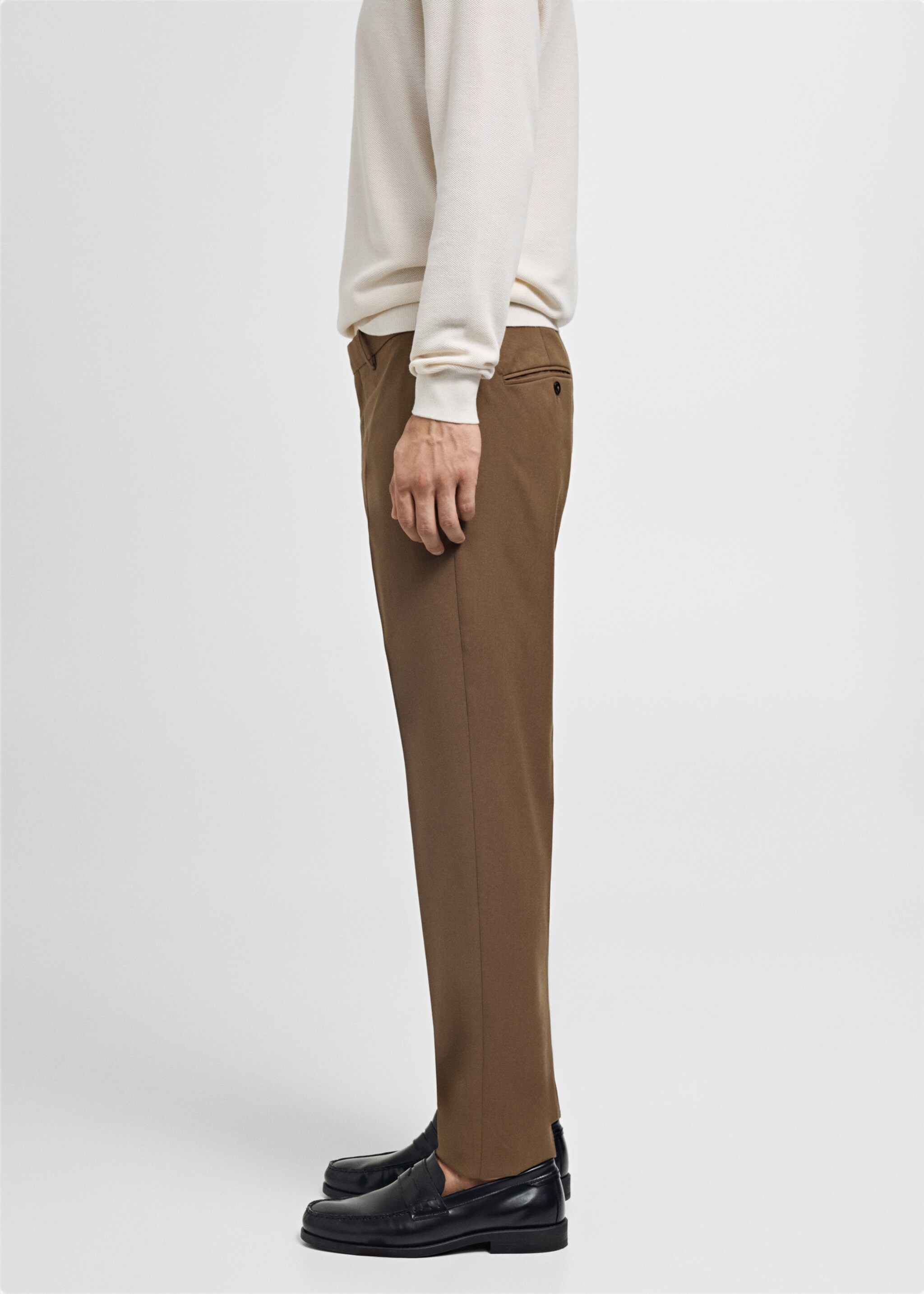 100% virgin wool slim-fit suit trousers - Details of the article 2