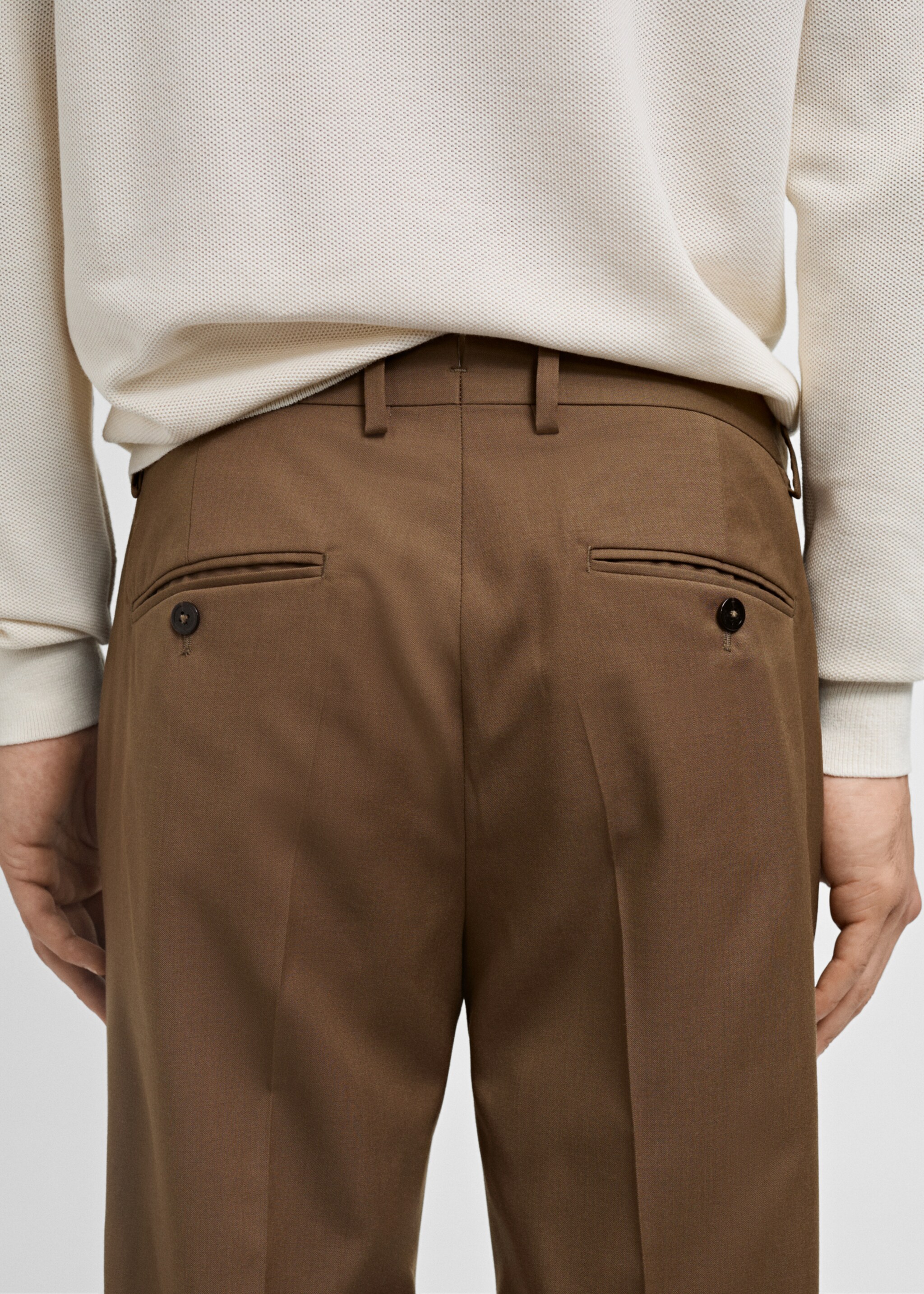 100% virgin wool slim-fit suit trousers - Details of the article 4
