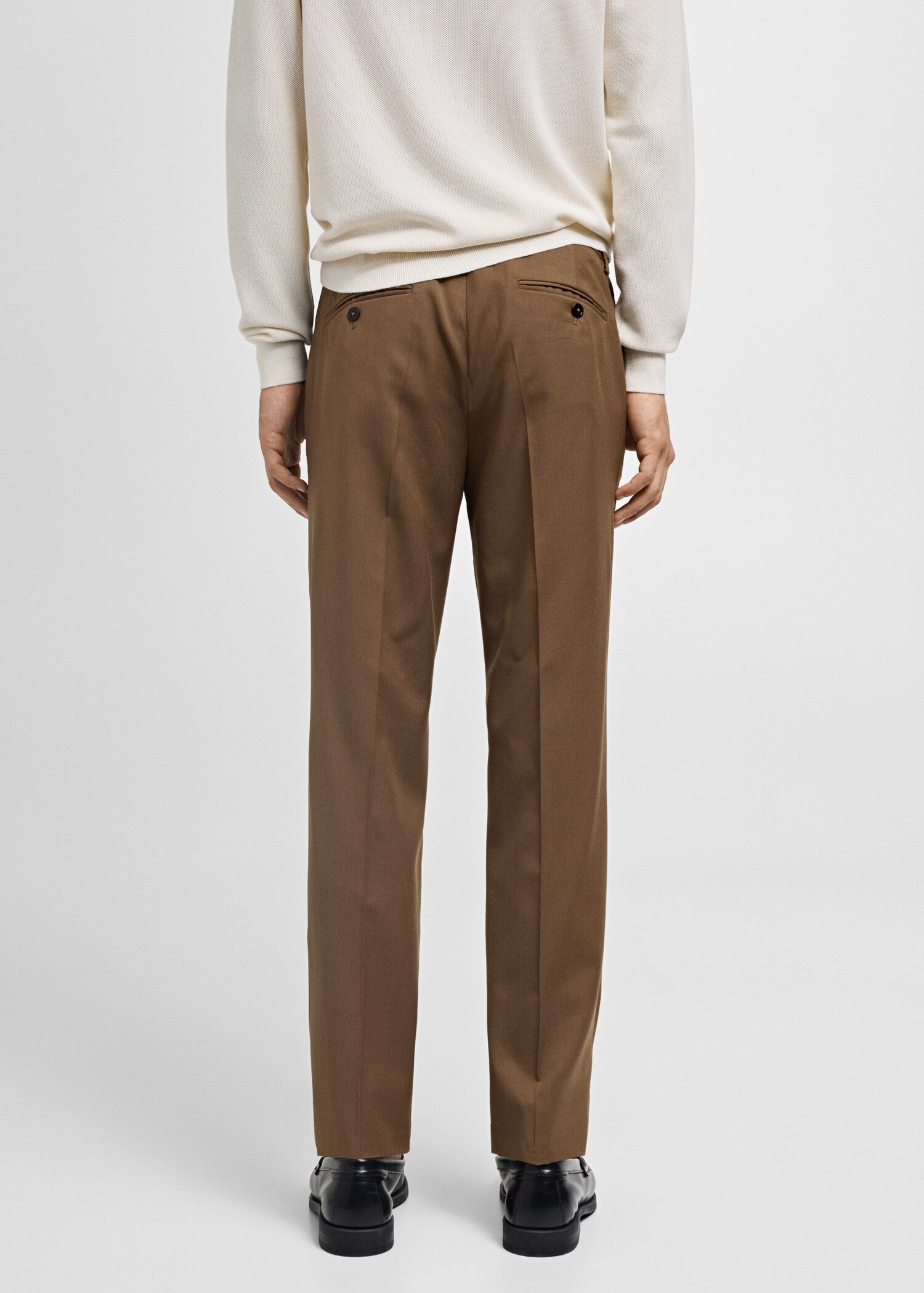100% virgin wool slim-fit suit trousers - Reverse of the article