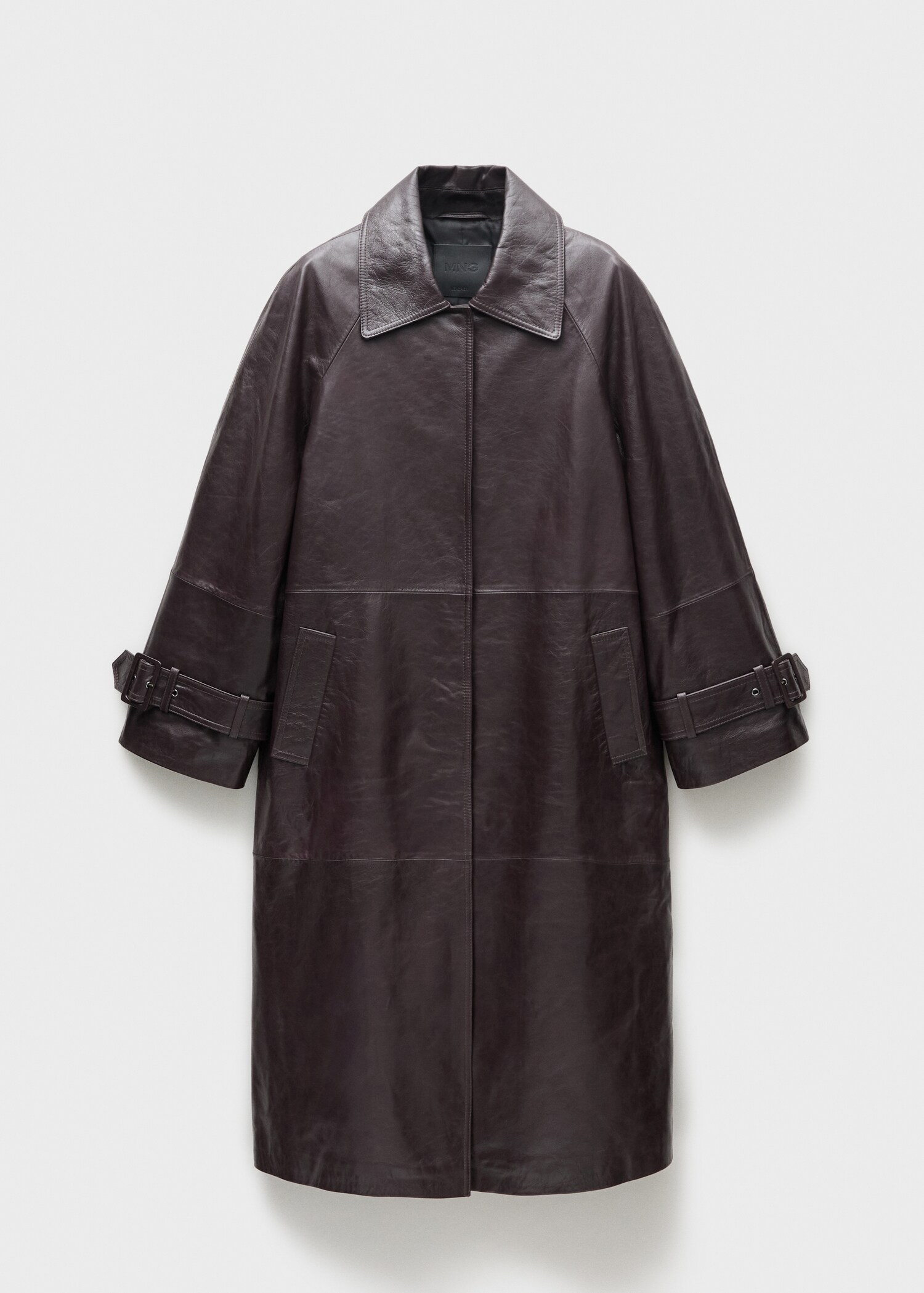 100% oversized leather coat - Article without model