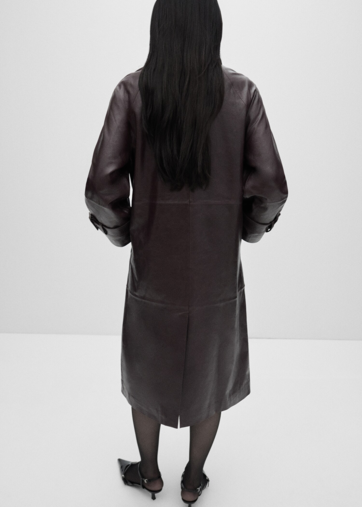 100% oversized leather coat - Reverse of the article