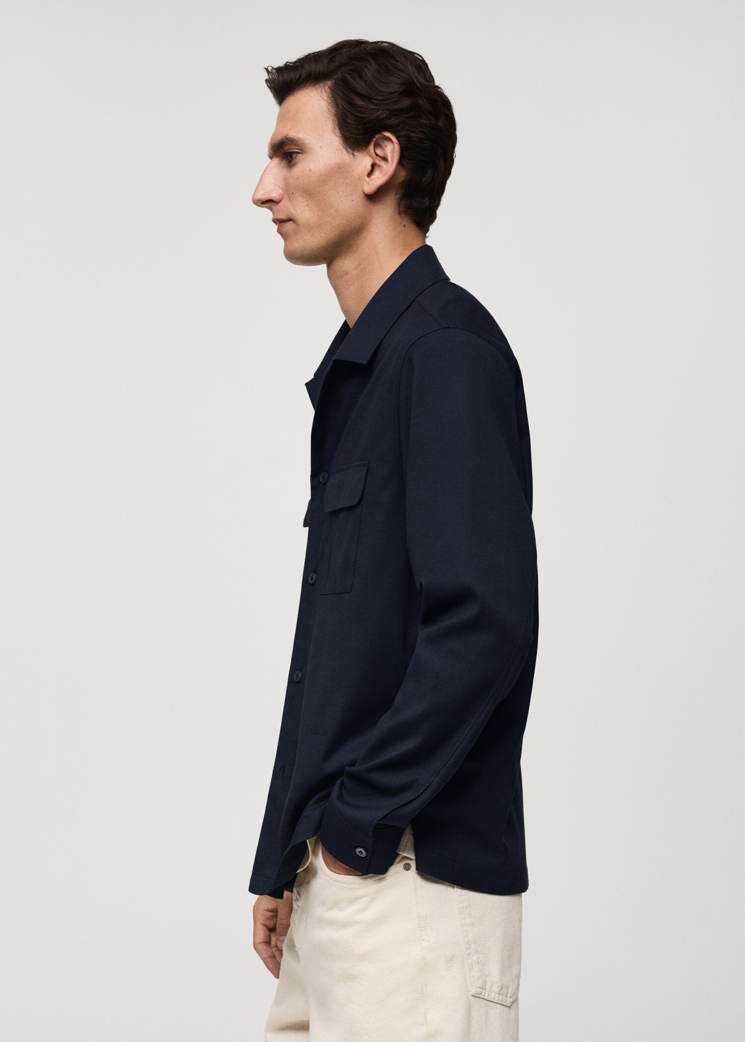 Slim-fit overshirt with pockets - Details of the article 2