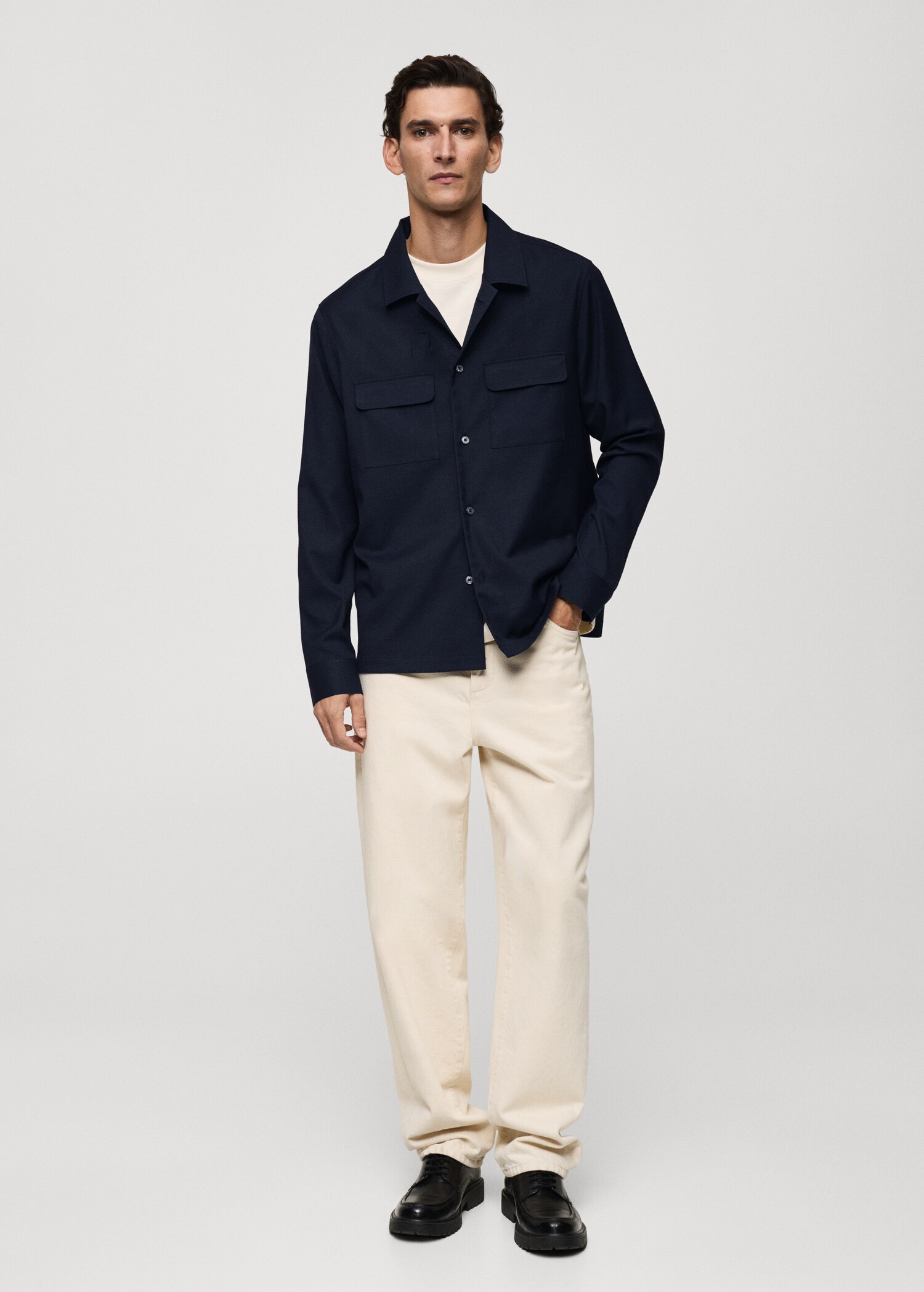 Slim-fit overshirt with pockets - General plane