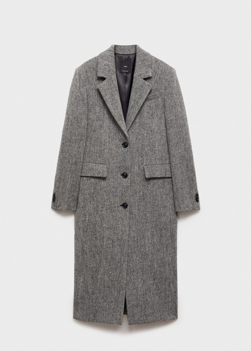 Flecked wool-blend coat