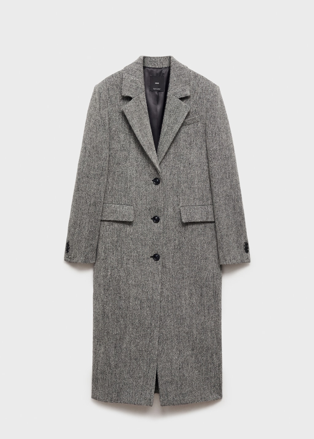 Flecked wool-blend coat