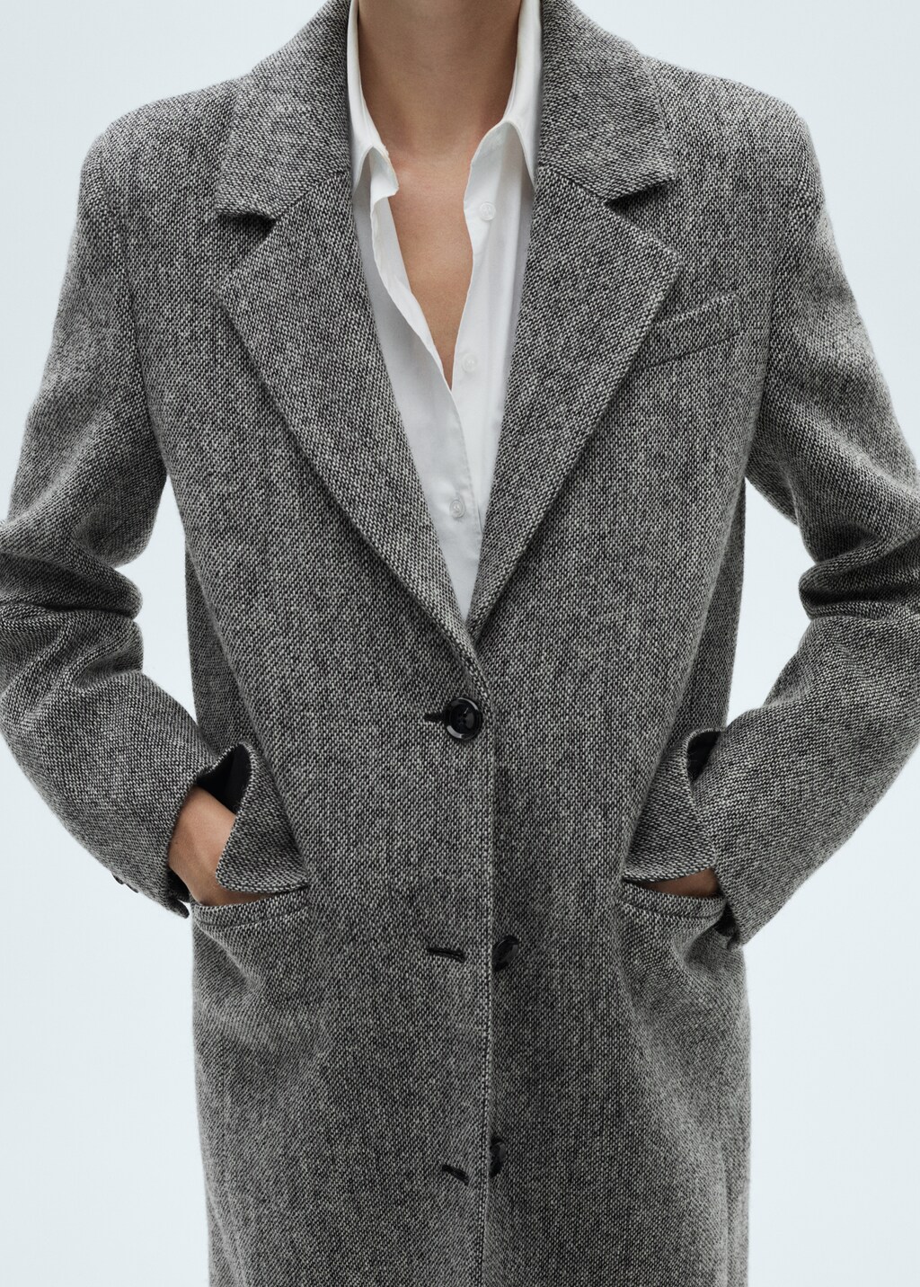 Flecked wool-blend coat