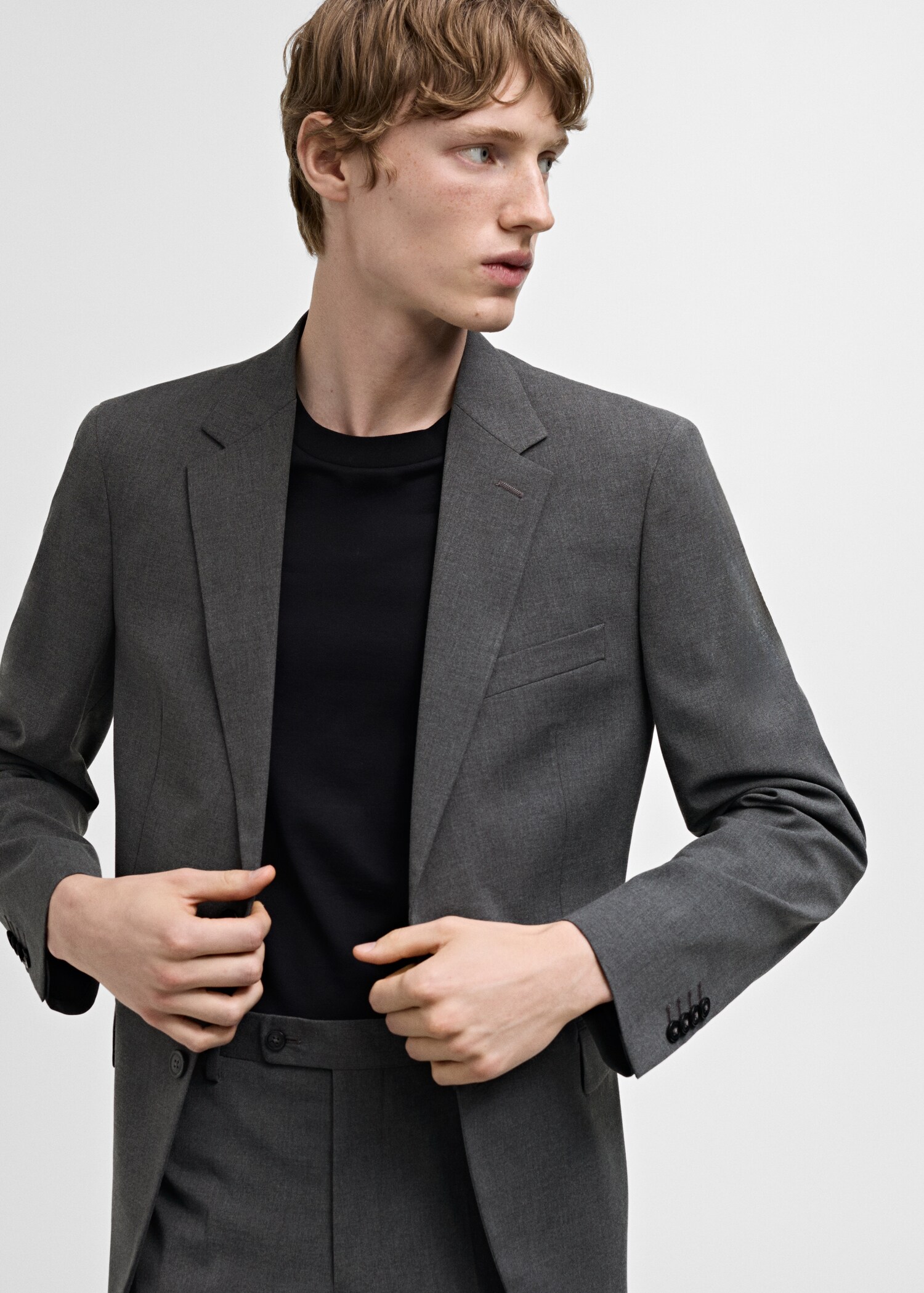 Костюмный пиджак slim fit из ткани стретч - Деталь изделия 4