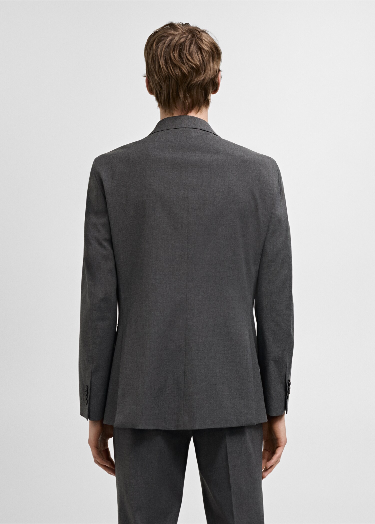 Костюмный пиджак slim fit из ткани стретч - Обратная сторона изделия