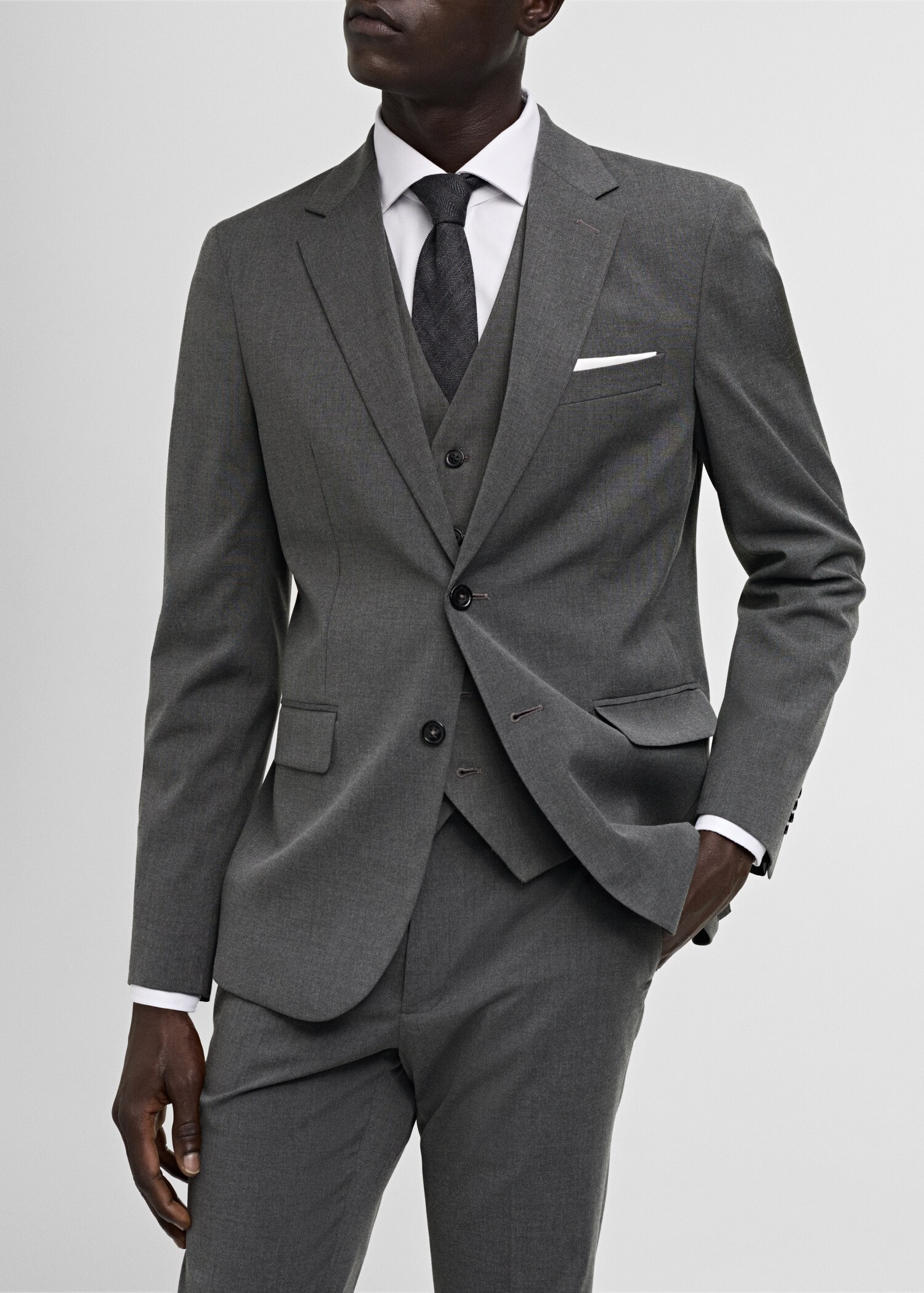 Stretch-fabric slim-fit suit jacket - Details of the article 4