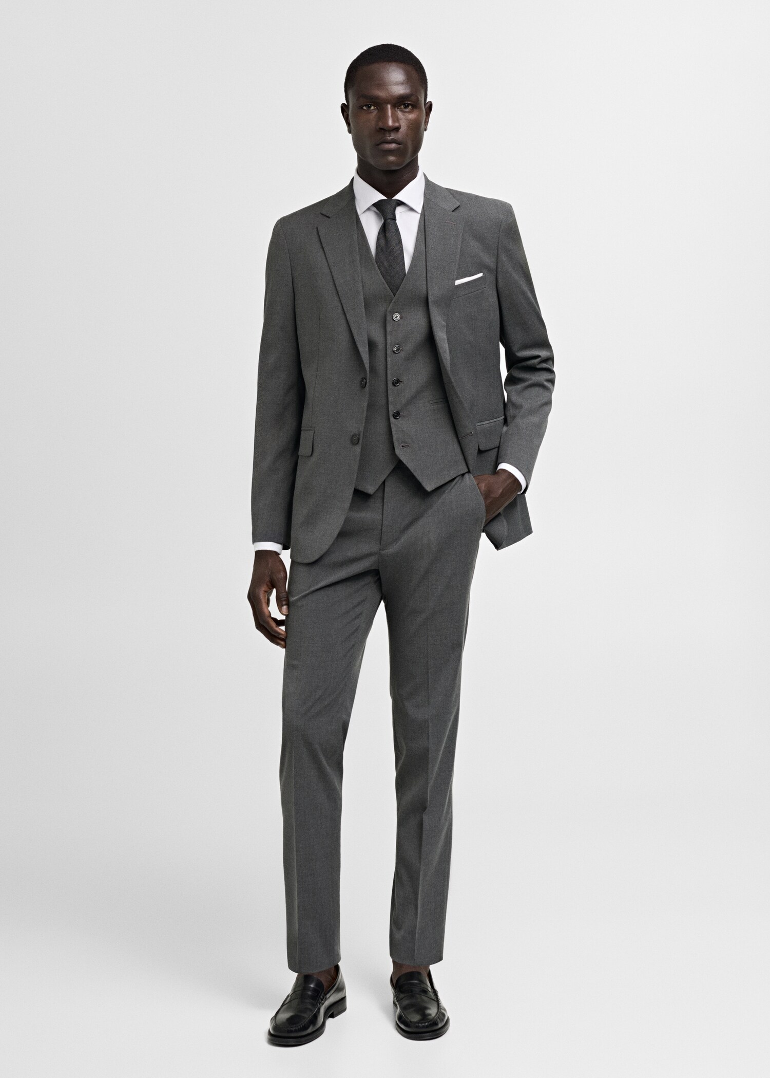Stretch-fabric slim-fit suit jacket - General plane