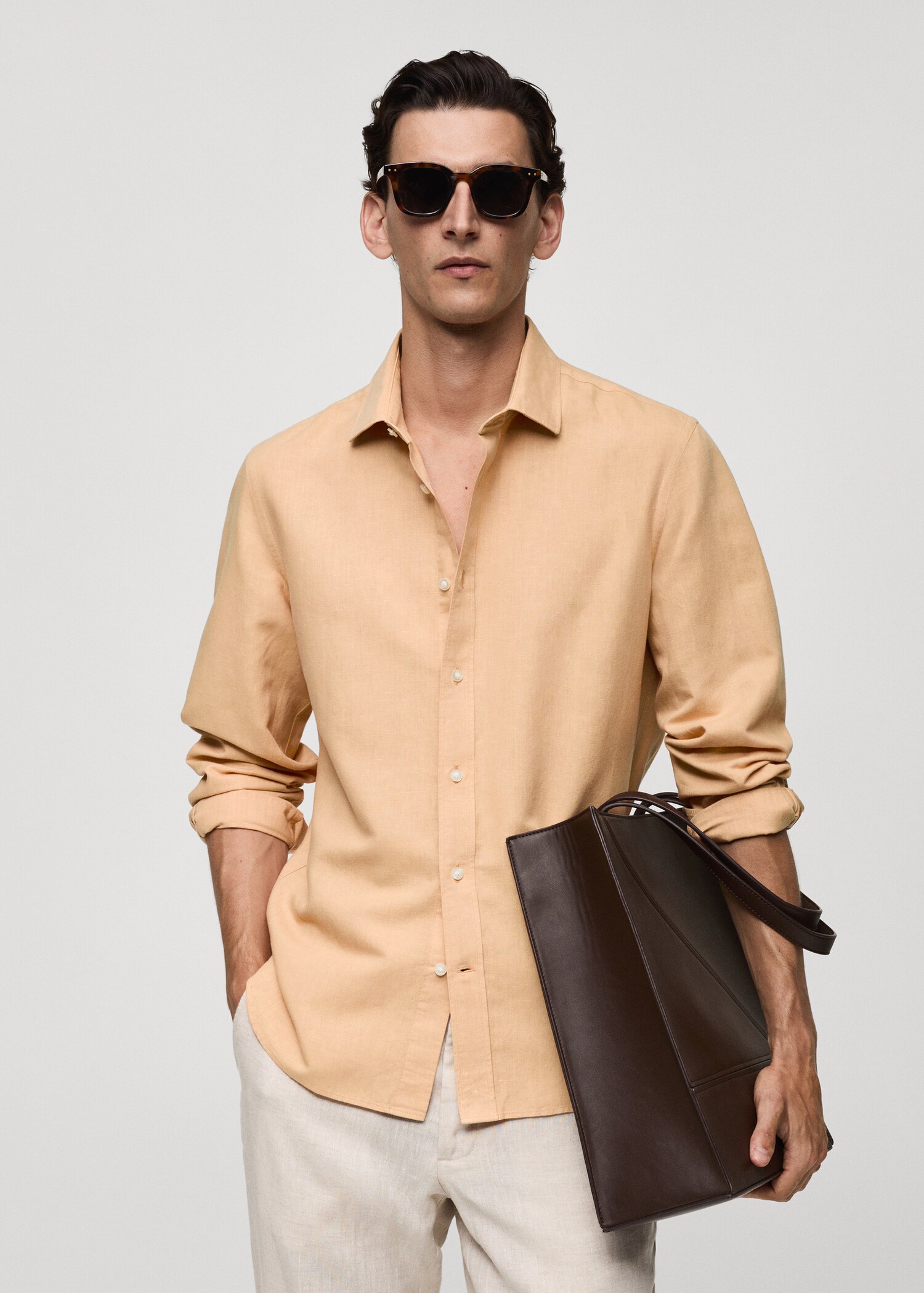 Chemise classic-fit lin - Plan moyen