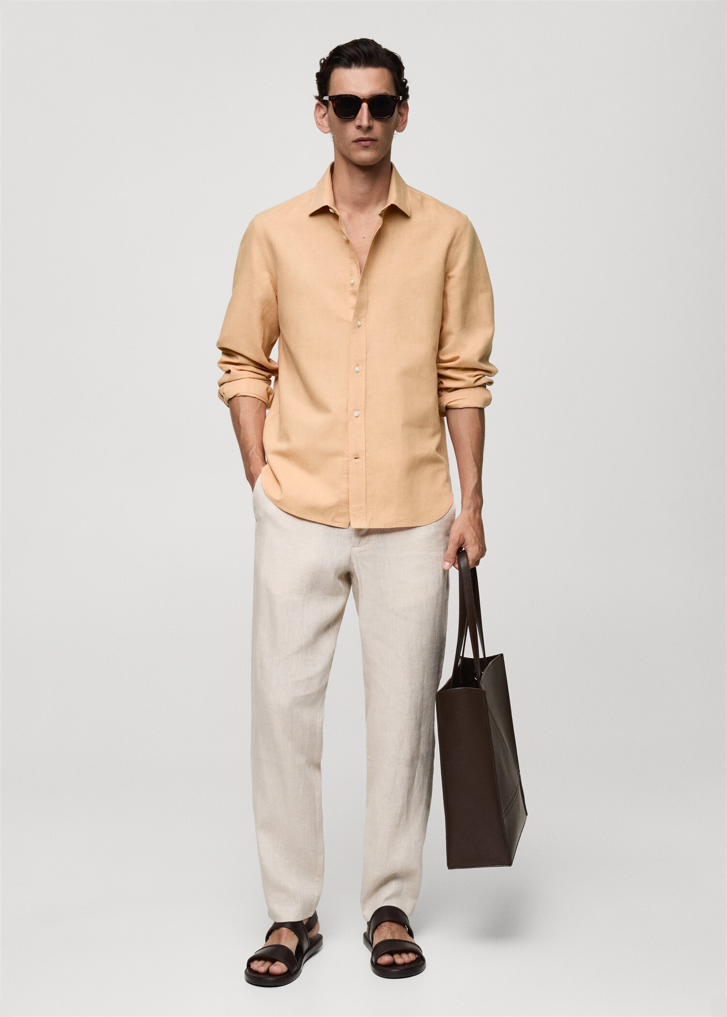 Chemise classic-fit lin - Plan général