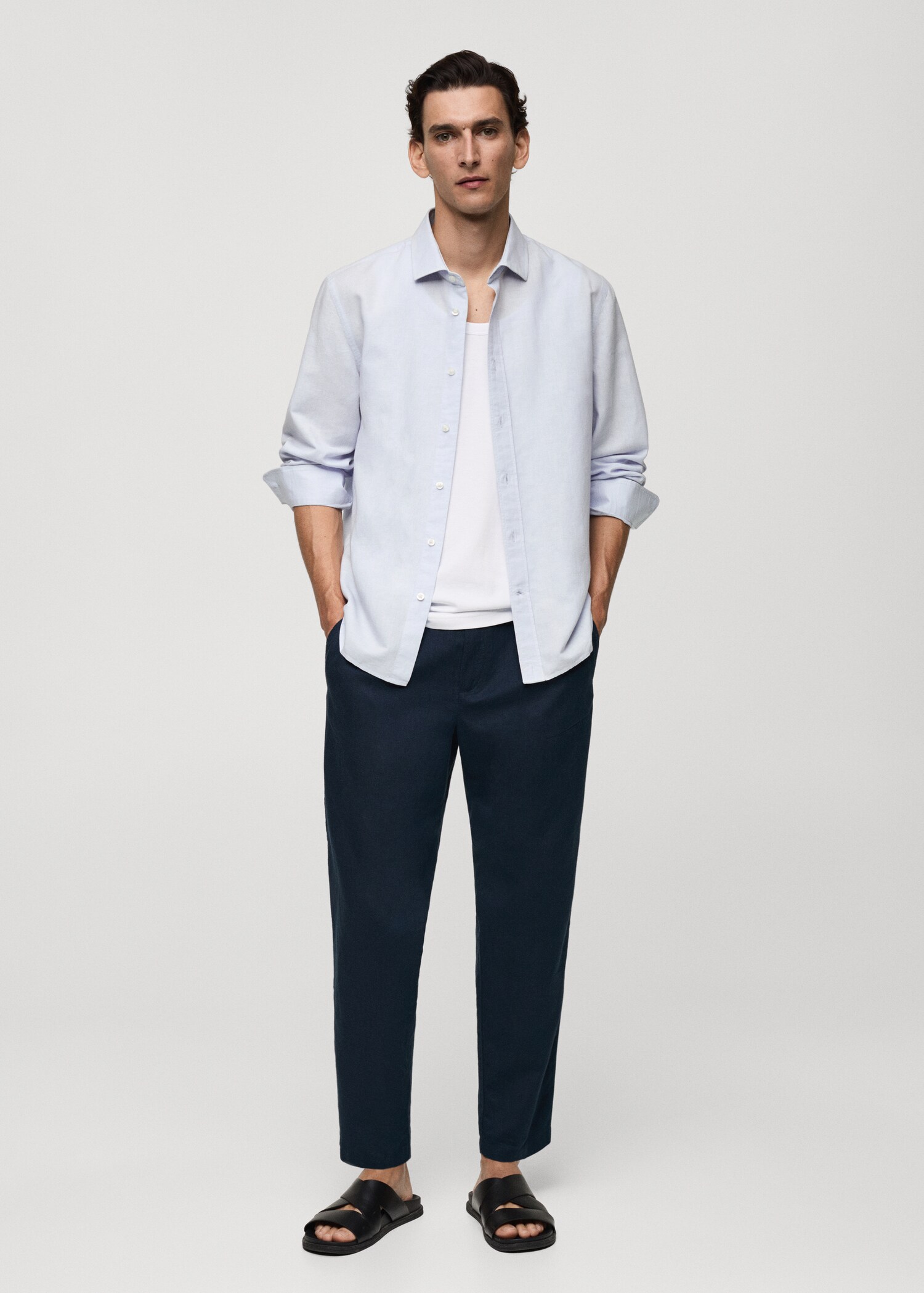 Chemise classic-fit lin - Plan général