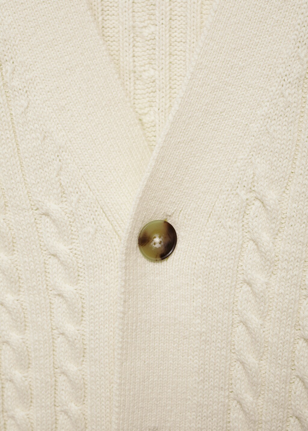 Chunky-knit cotton-blend braided cardigan with buttons