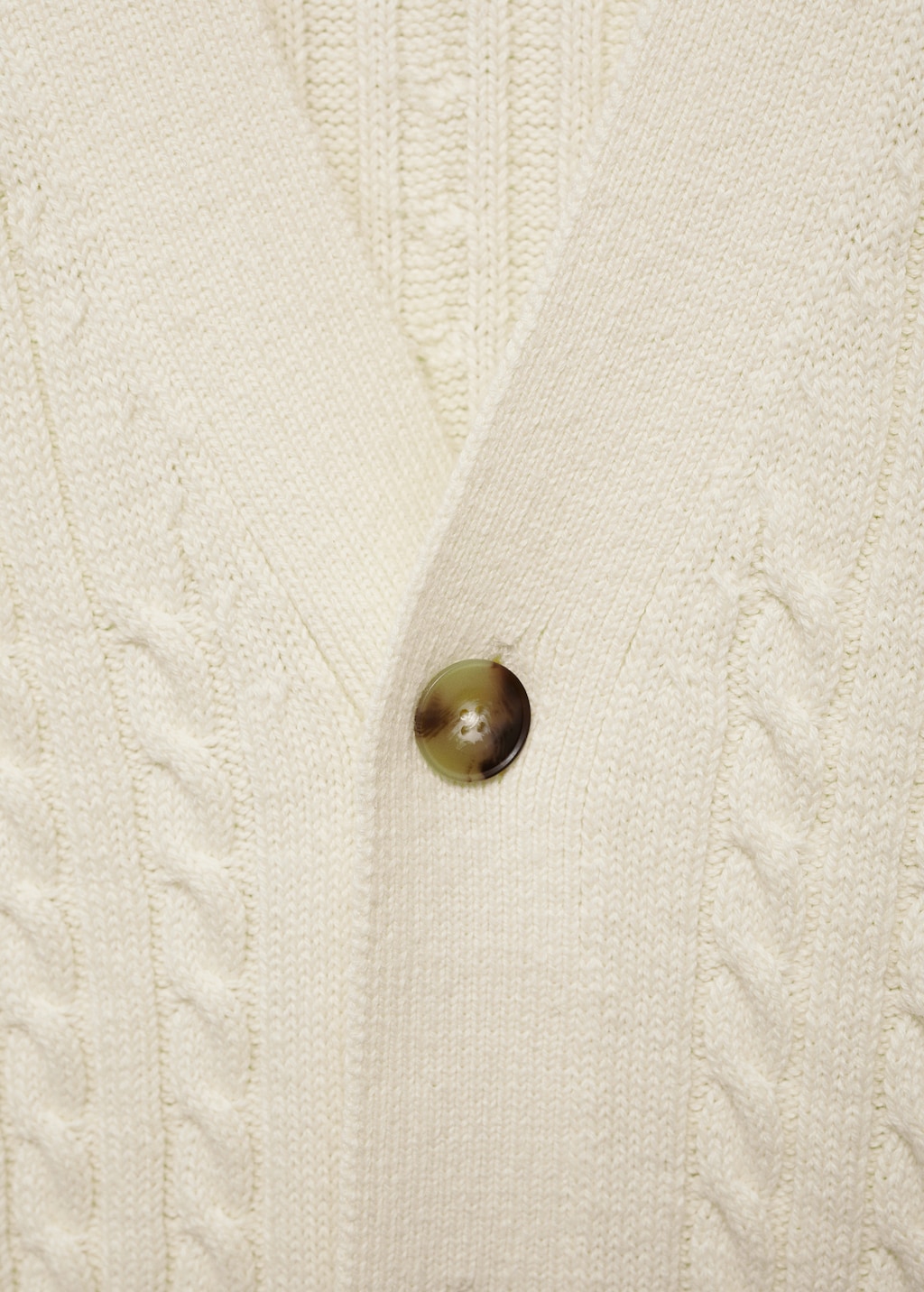 Chunky-knit cotton-blend braided cardigan with buttons