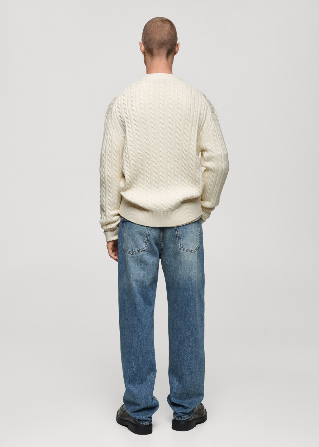 Chunky-knit cotton-blend braided cardigan with buttons