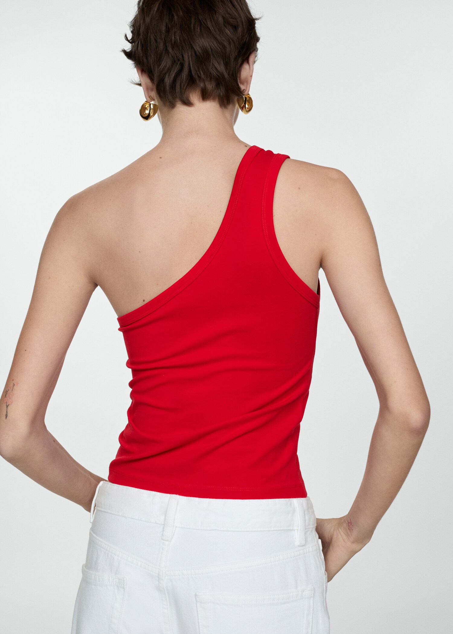 Asymmetrical cotton top - Reverse of the article