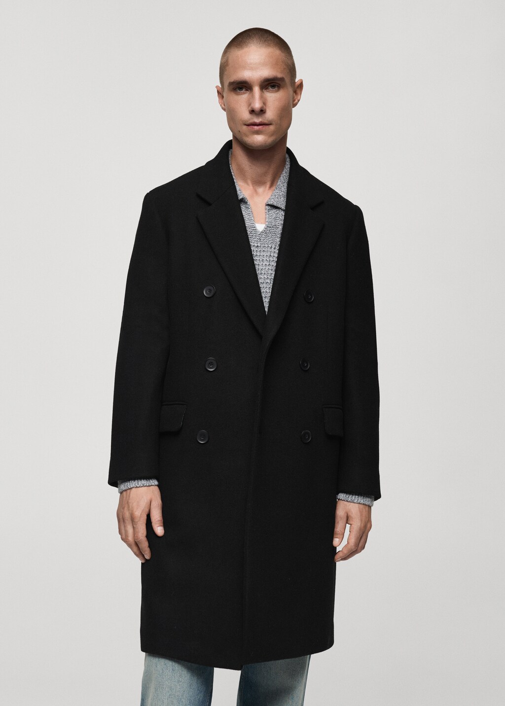 Mango checked recycled wool coat hotsell