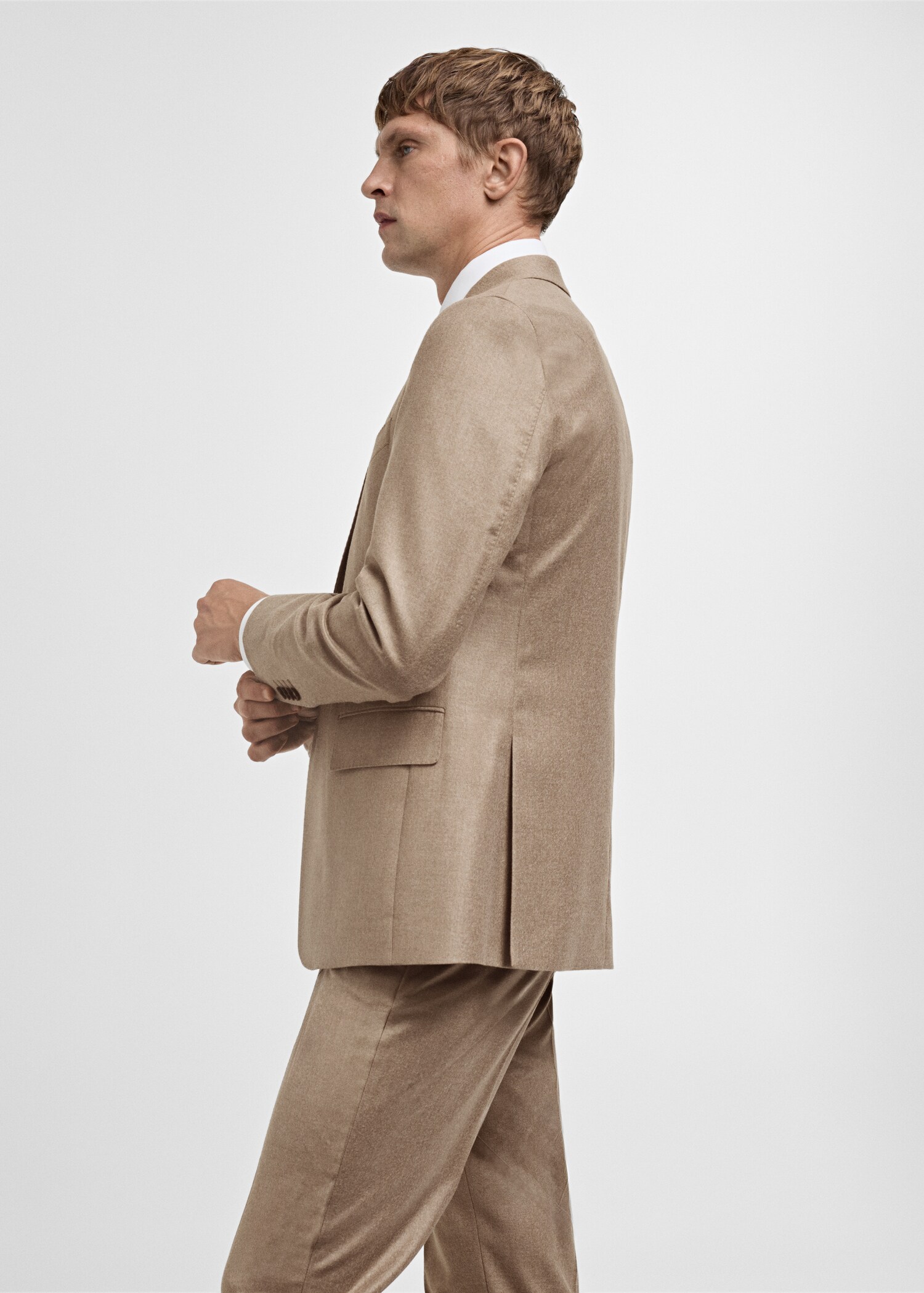 Veste costume flanelle 100 % laine italienne - Détail de l'article 4