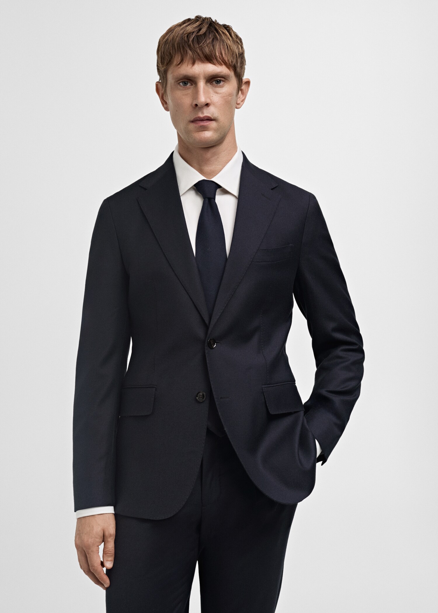 Flanellen colbert 100% Italiaanse wol - Middenvlak