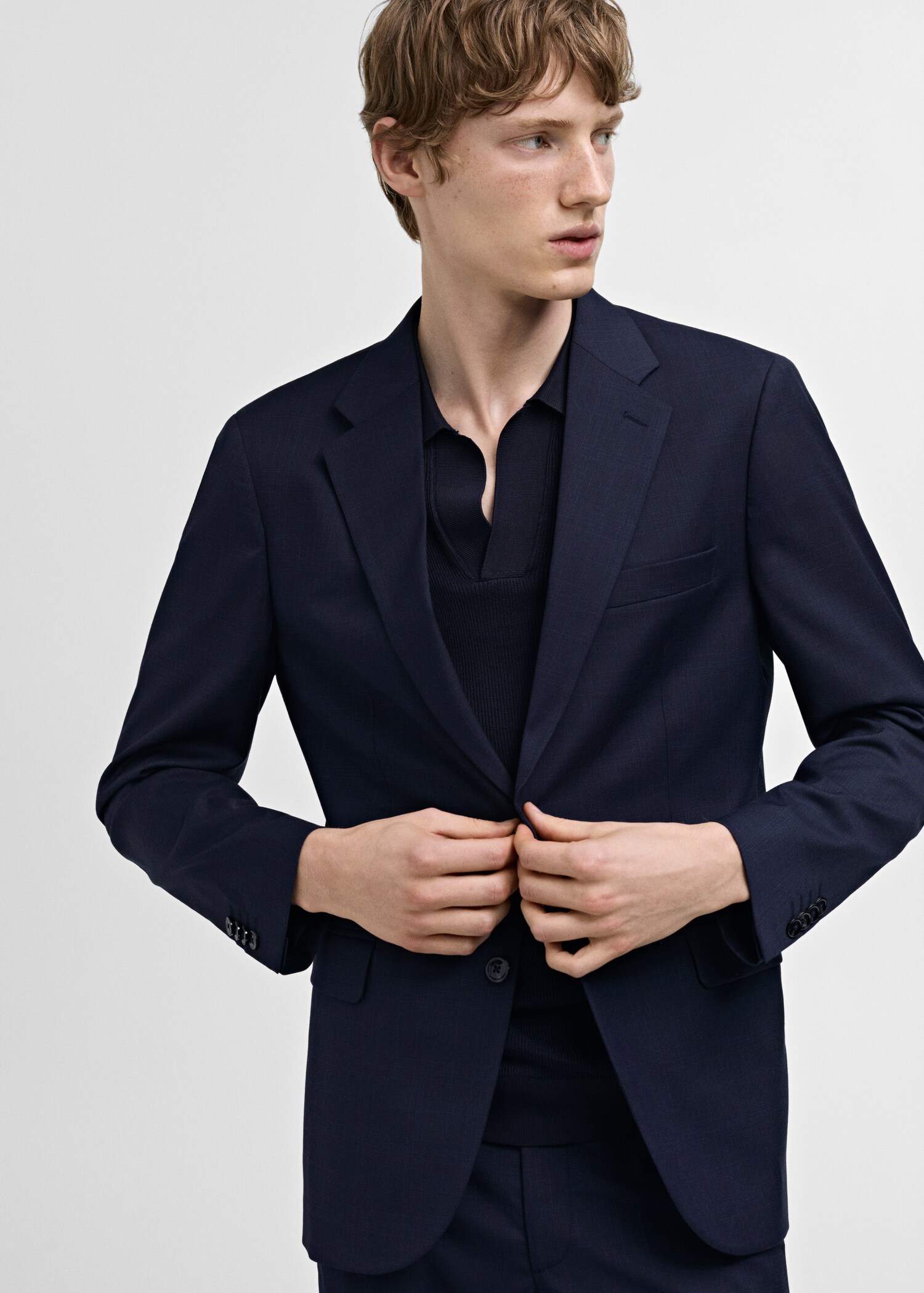 Костюмный пиджак slim fit из ткани стретч - Деталь изделия 4