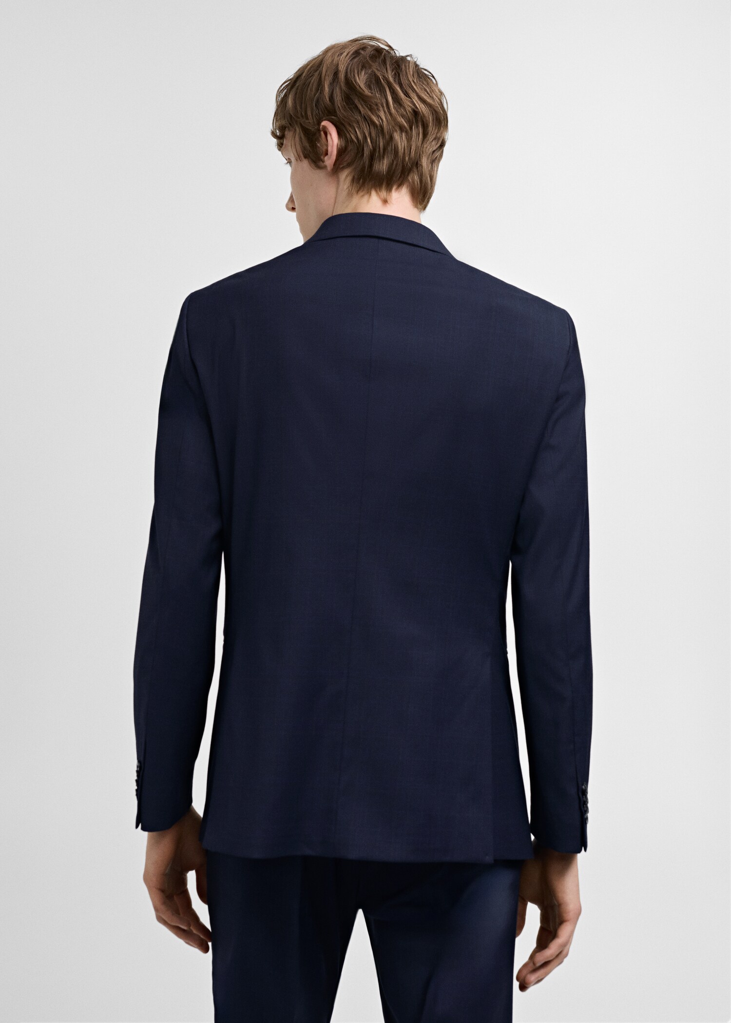 Костюмный пиджак slim fit из ткани стретч - Обратная сторона изделия
