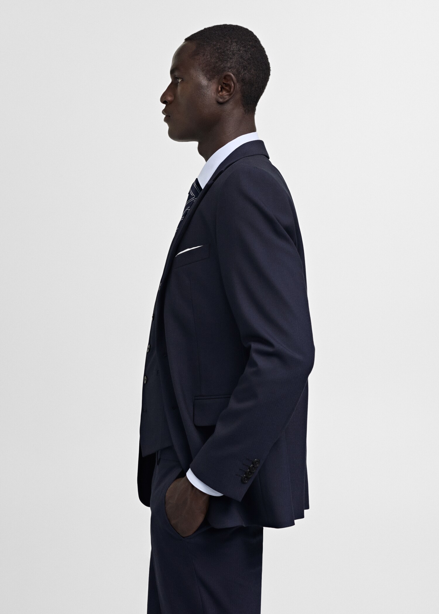 Stretch-fabric slim-fit suit jacket - Details of the article 3