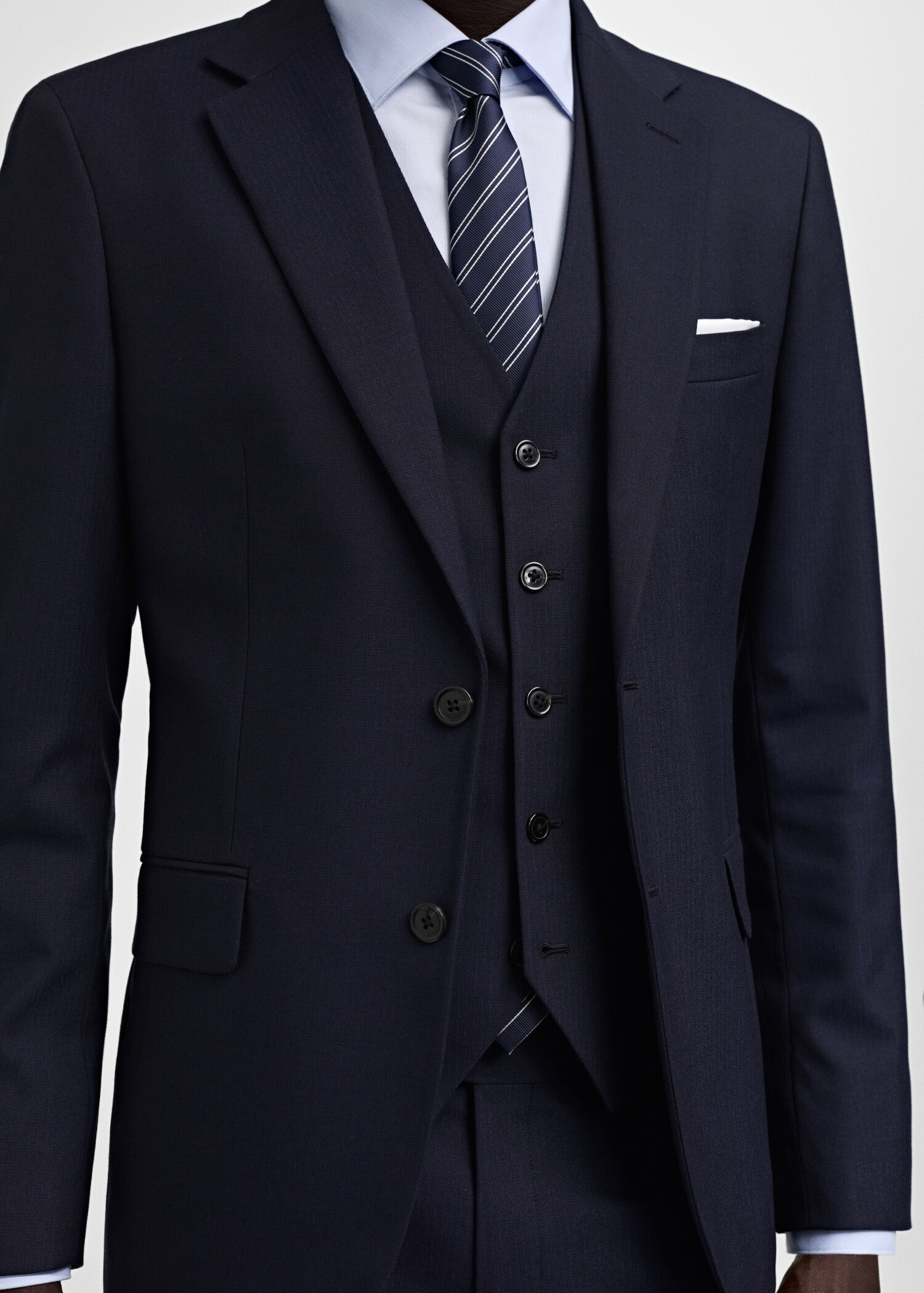 Stretch-fabric slim-fit suit jacket - Details of the article 4