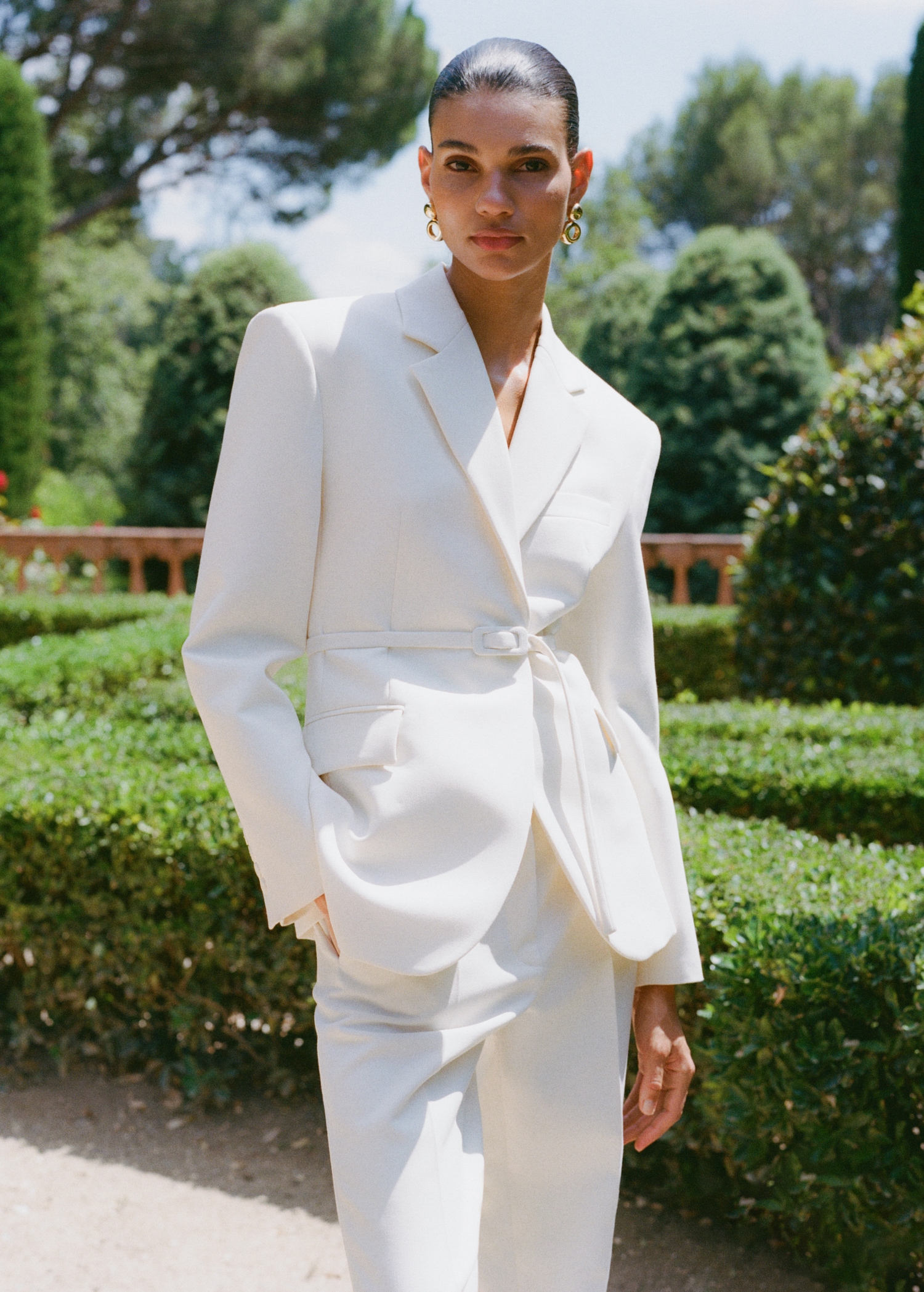 Suit jacket with belt Women MANGO Azerbaijan1