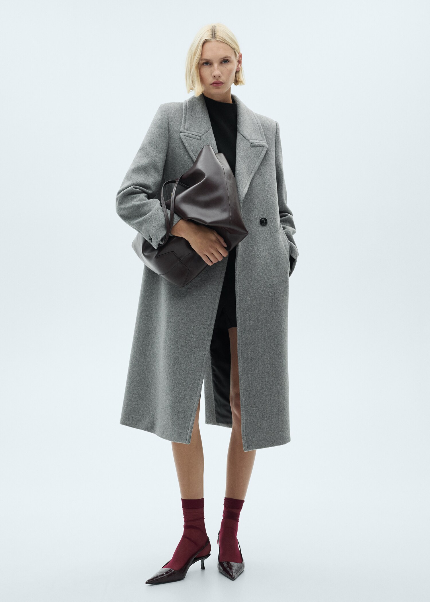 Lapels wool coat - General plane