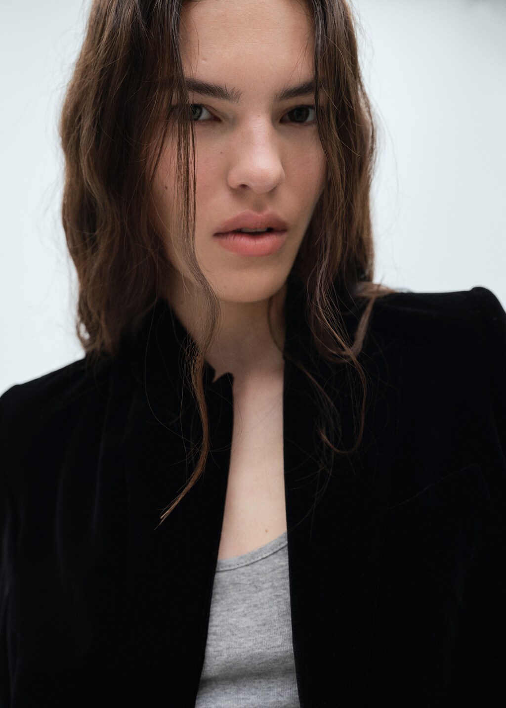 Structured velvet blazer