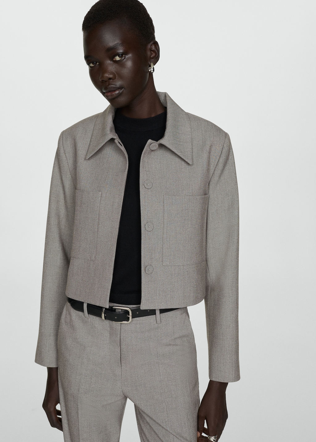 Mango Crop-Jacke mit Taschen