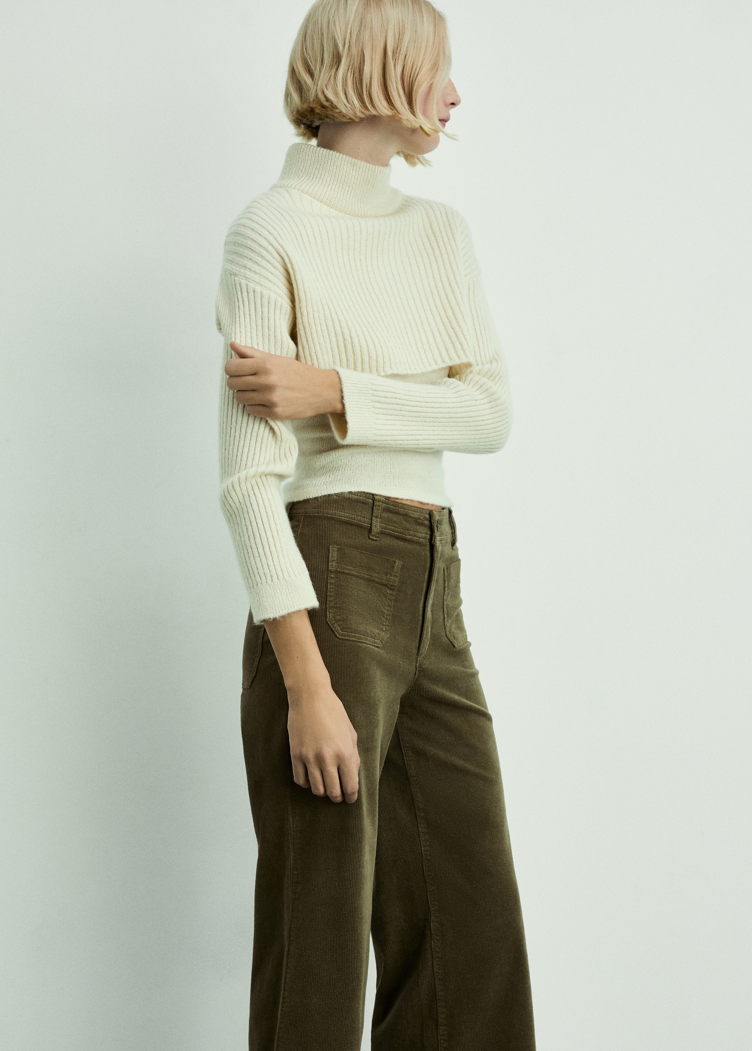 Pantalon Catherin style jupe-culotte velours côtelé - Détail de l'article 1