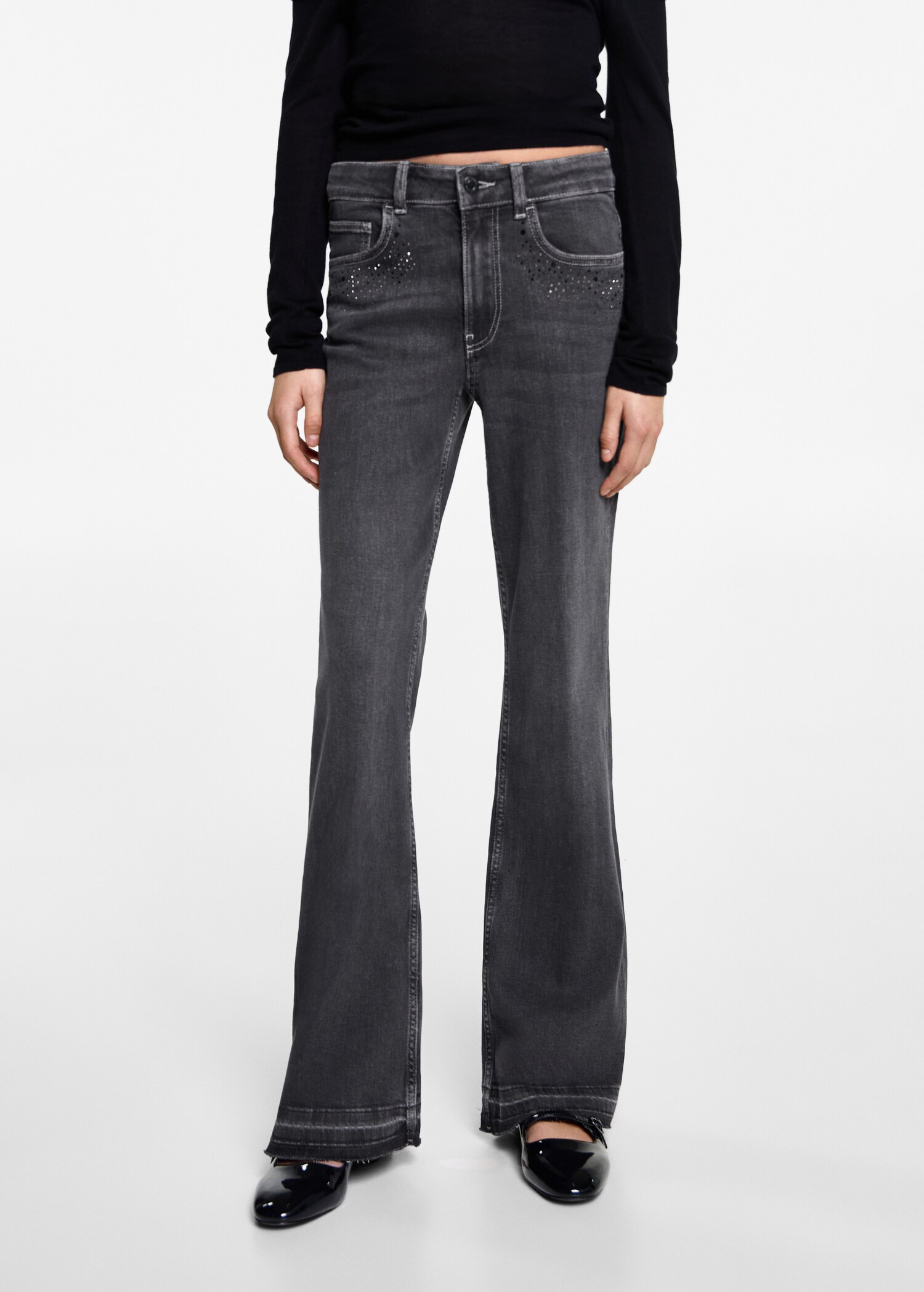 Jeans flare strass - Piano medio