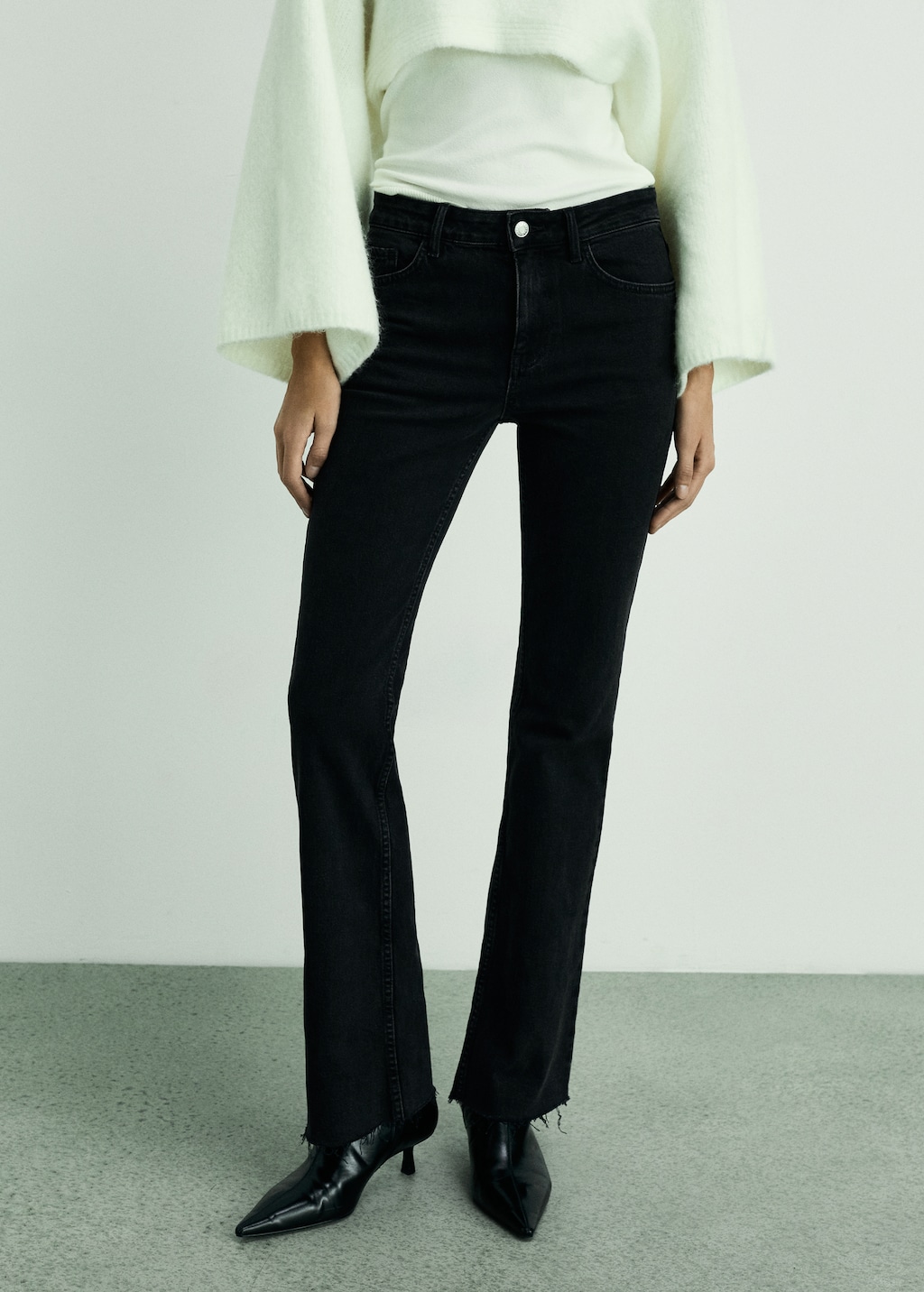 Mango Fiona flared mid-rise jeans
