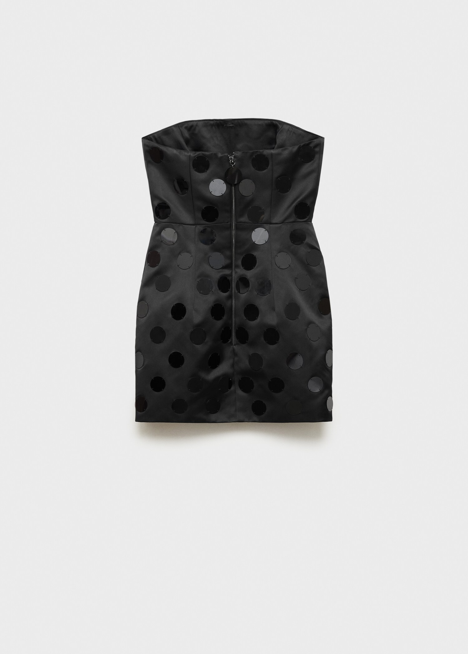 Kurzes schulterfreies Kleid mit Spiegelapplikation - Detail des Artikels 8