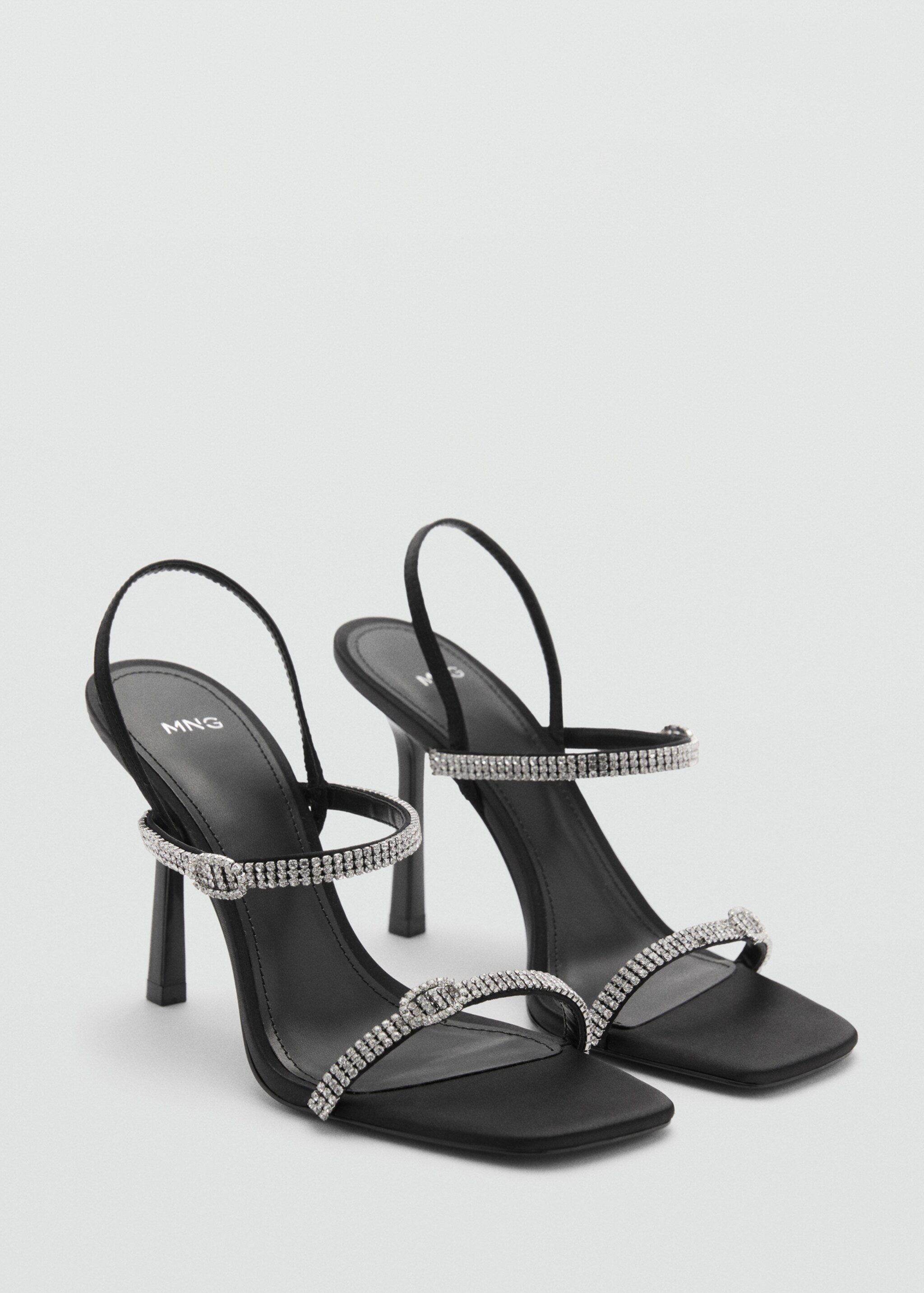 Heeled sandal with strass strap - Medium plane