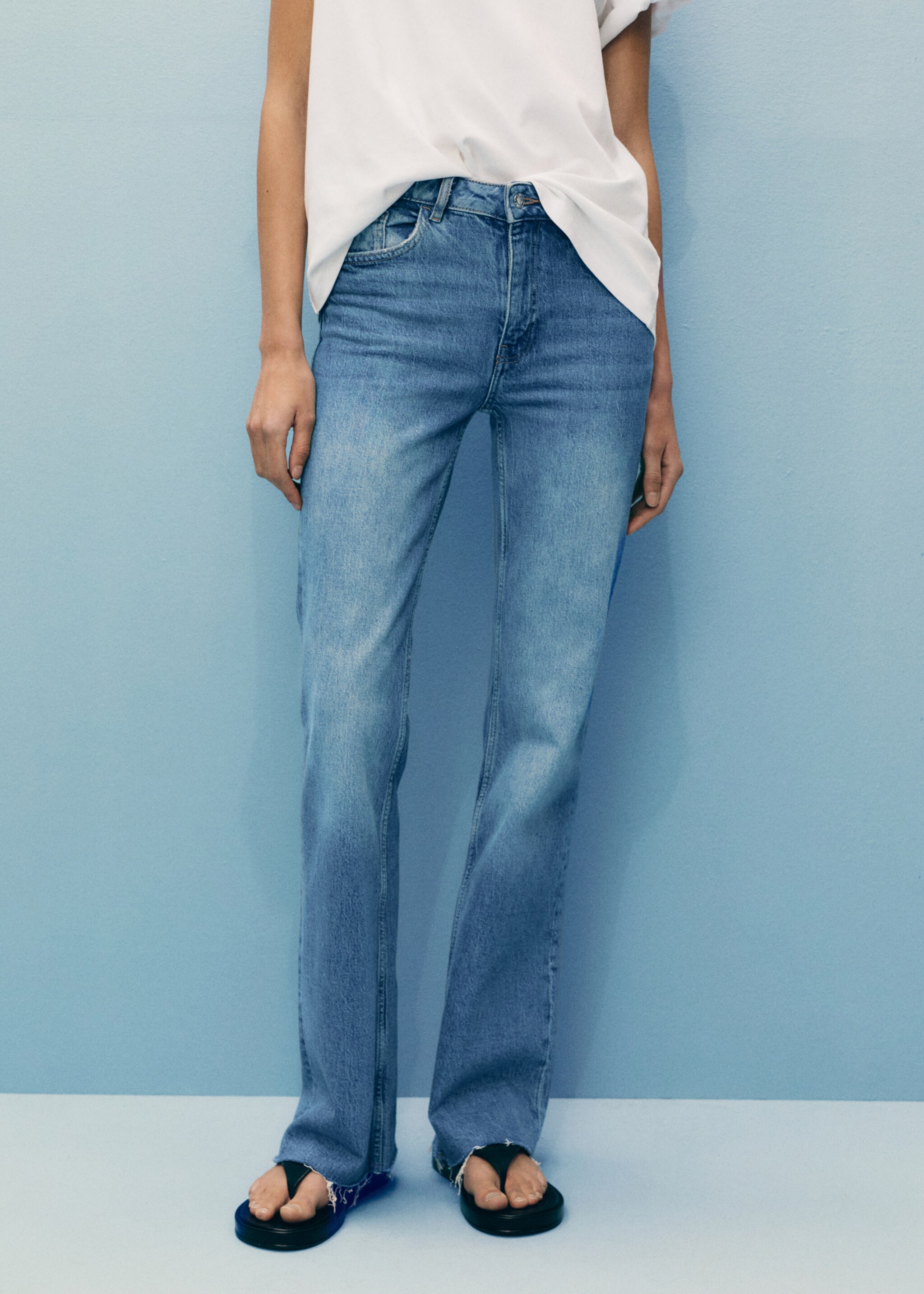 Fiona flared mid-rise jeans - Medium plane