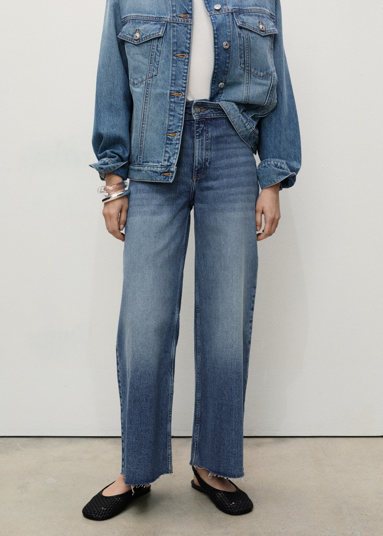 Jean style jupe-culotte Catherin taille haute - Femme | MANGO France m?�tropolitaine