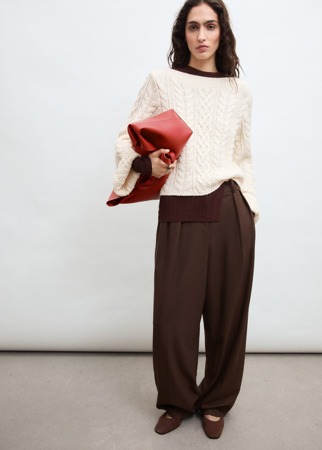 Twisted knitted flared-sleeve sweater - Women | MANGO Niger