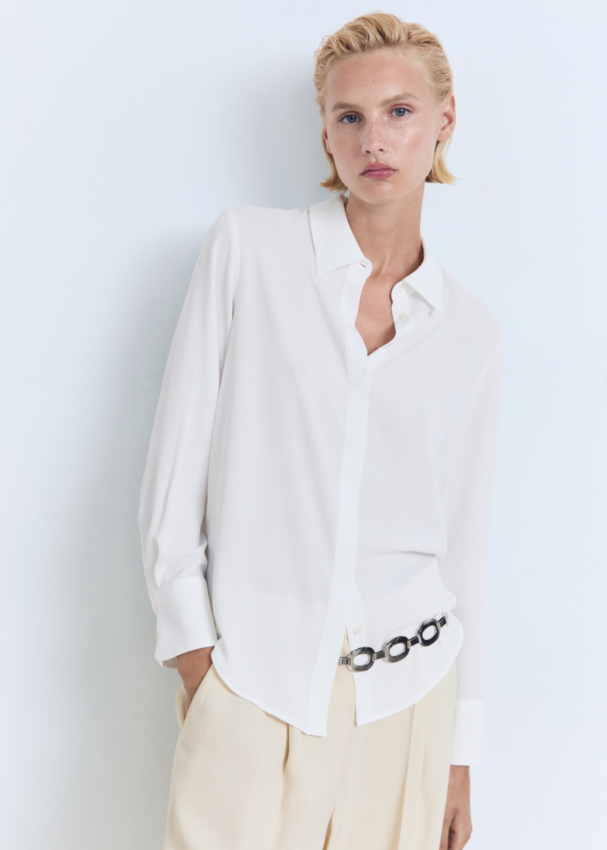 Fluid long-sleeved shirt - Medium plane