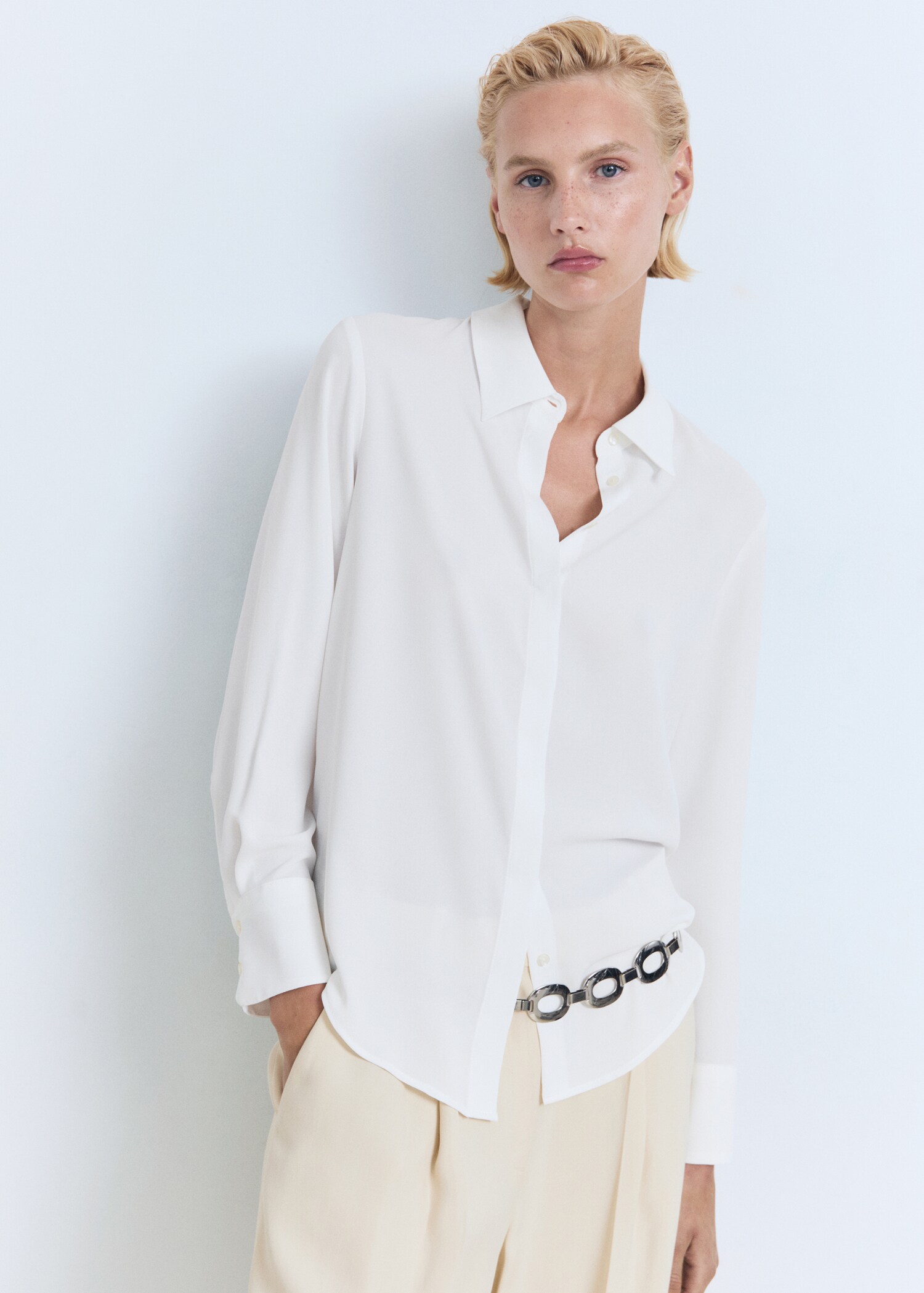 Fluid long-sleeved shirt - Medium plane