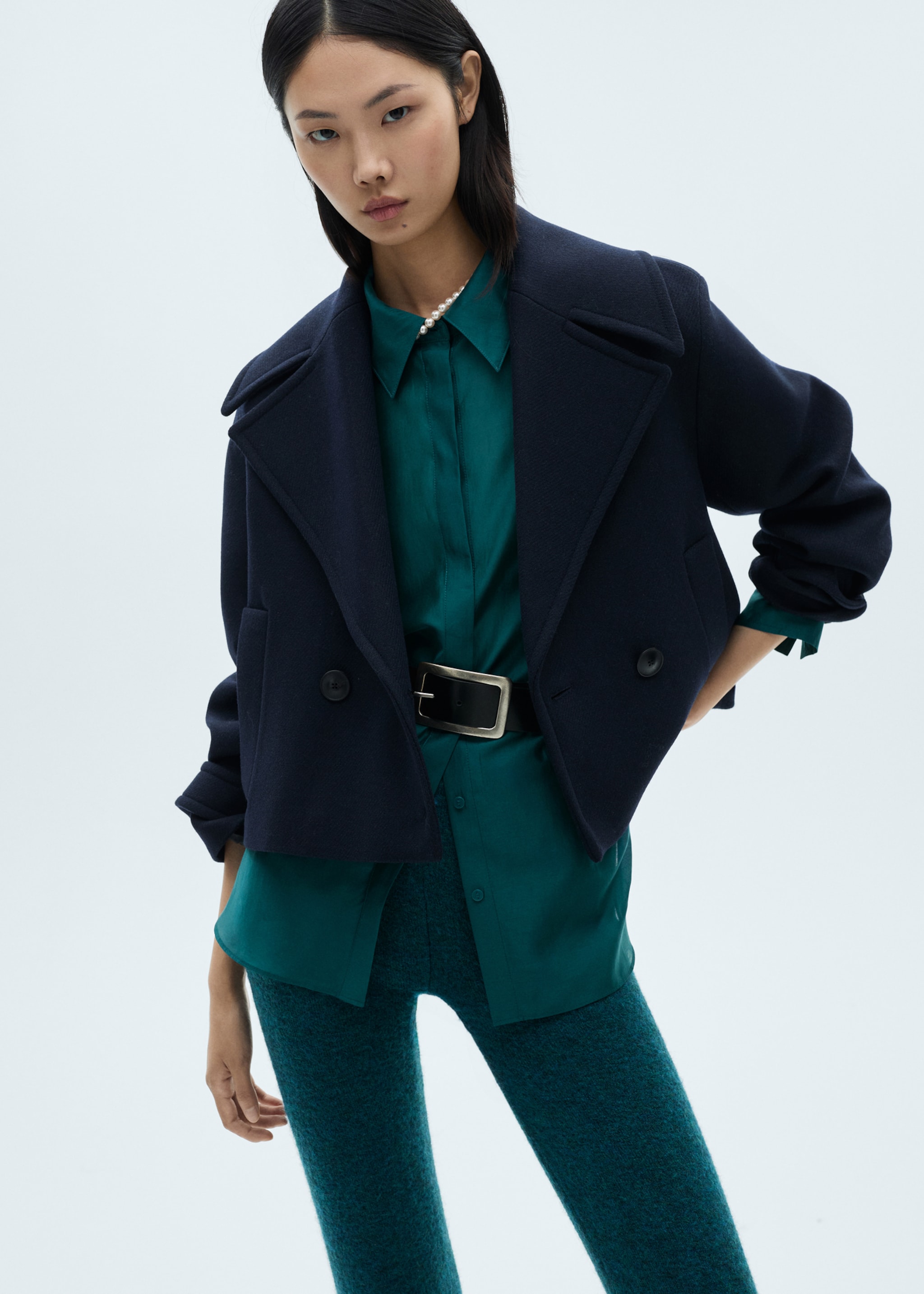 Pantalon évasé maille - Plan moyen